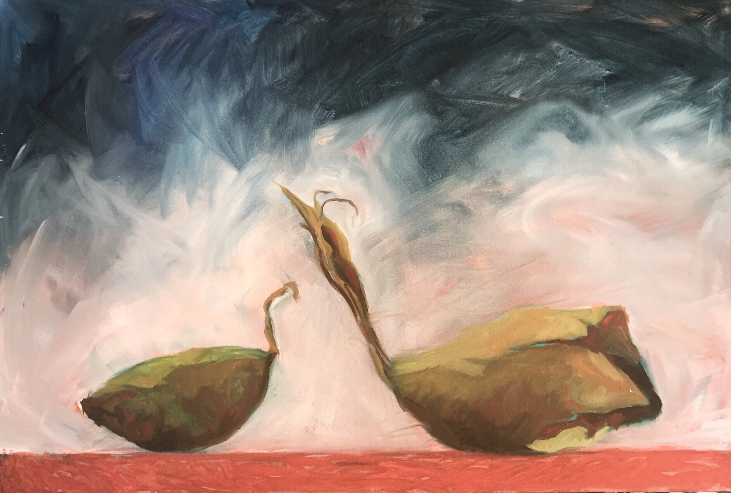 Shallot Pair, 24 x 36, oil on canvas