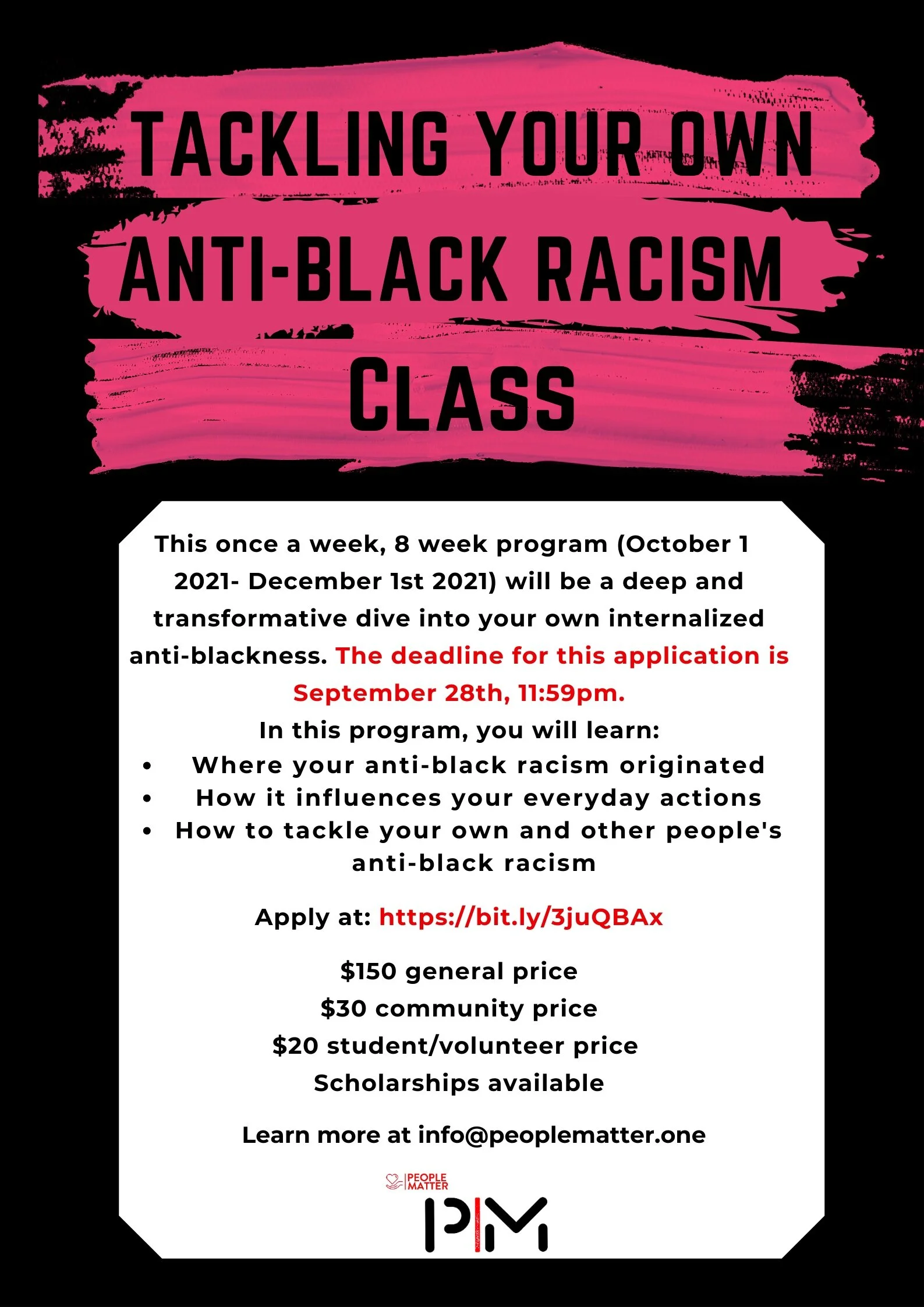 Anti Racist Courses Tackling Your Own Anti-Black Racism Class — People Matter