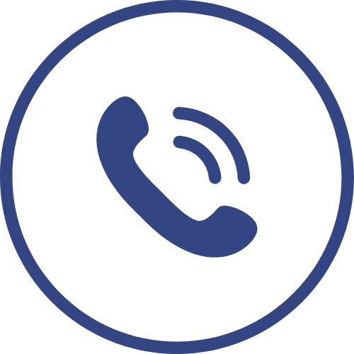 Icon of a telephone handset inside a circle, representing a phone call.