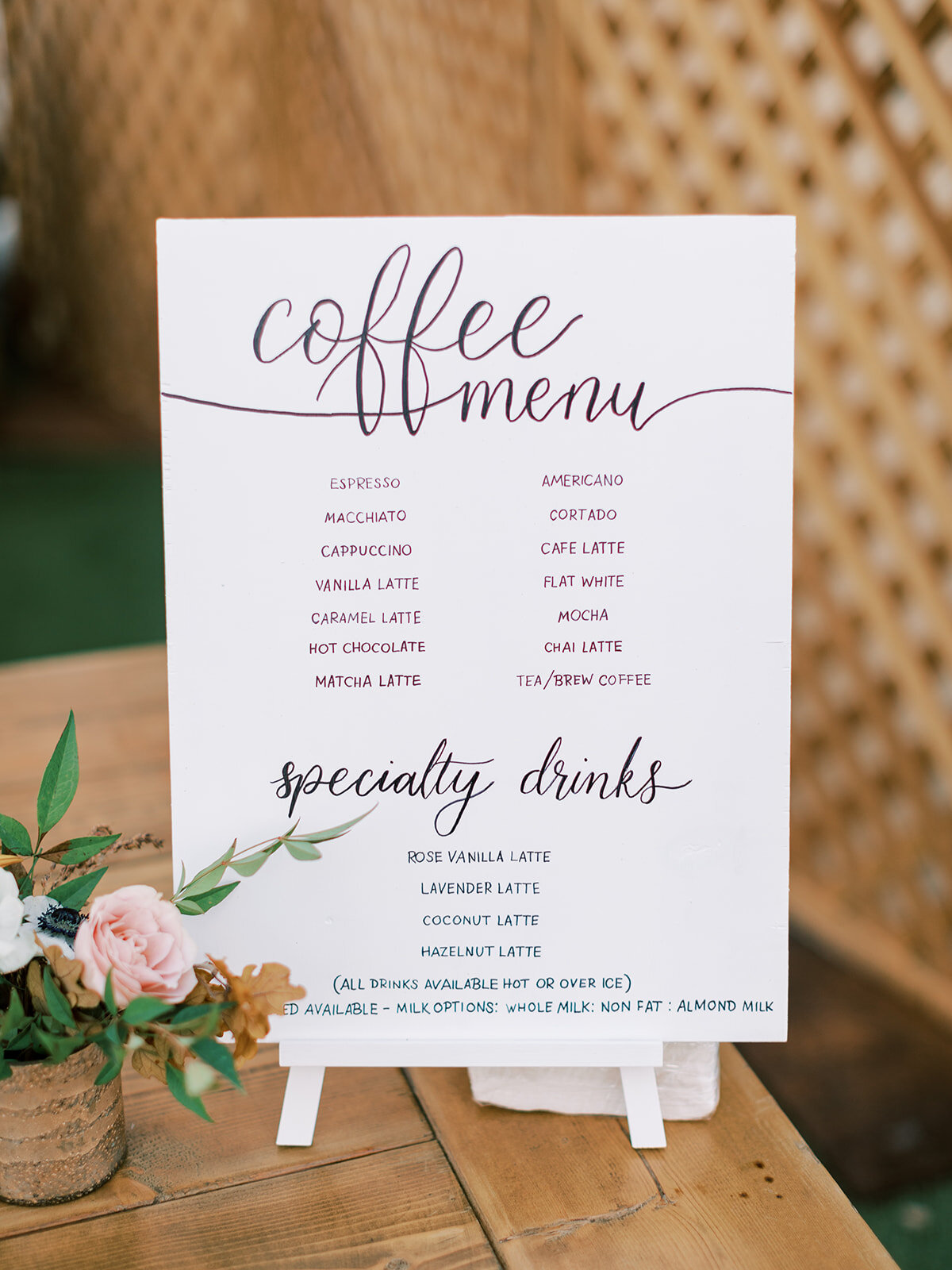 Honest-Type-Calligraphy-Wedding-Sign-Coffee-Bar-menu-Jenny-Quicksall-Photography-Cielo Farms-Saddlerock Wedding-K+C-0862.jpg