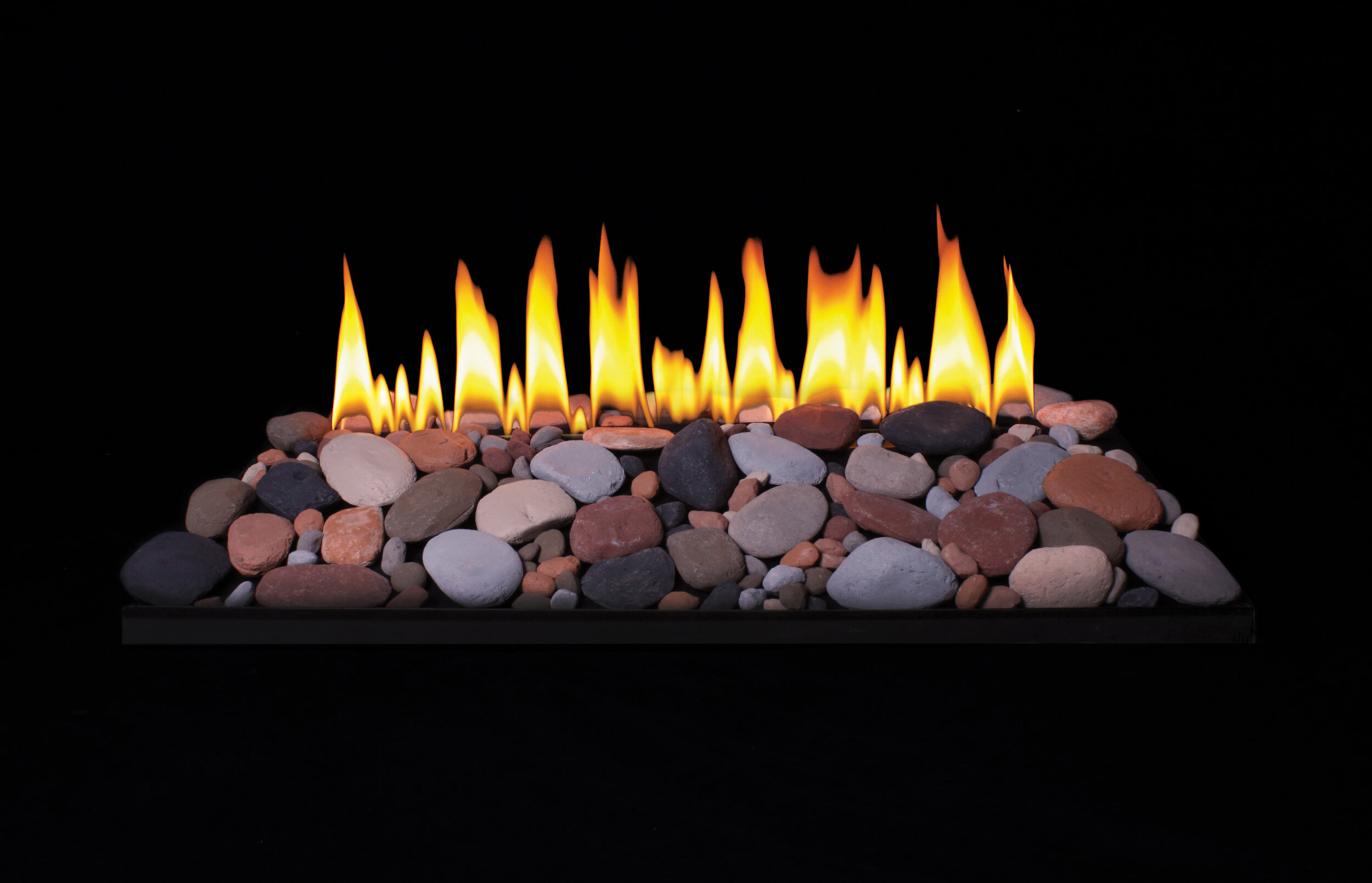 Loft Series Burner with Decorative Rocks and Accent Pebbles