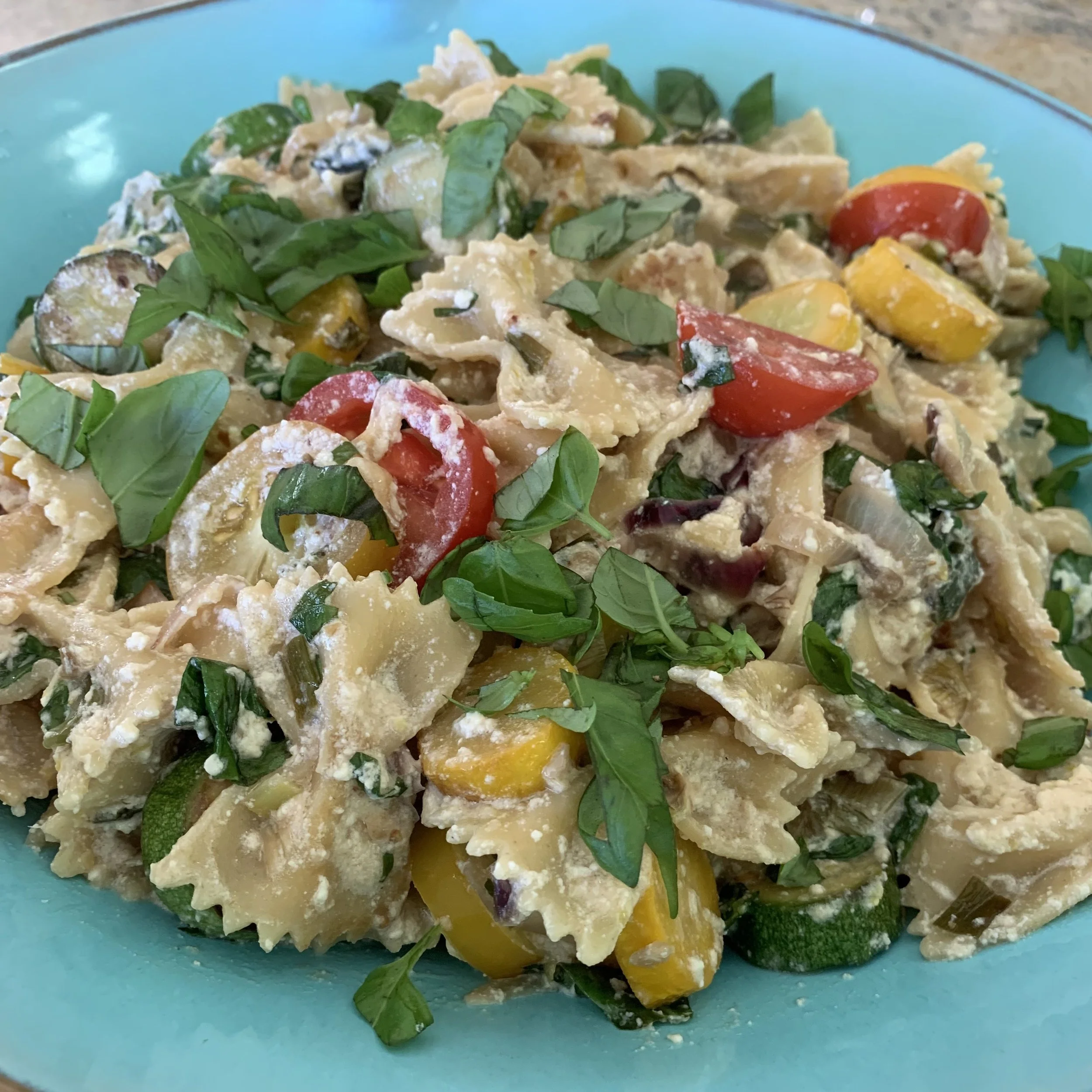Lemony Ricotta Garden Vegetable Pasta