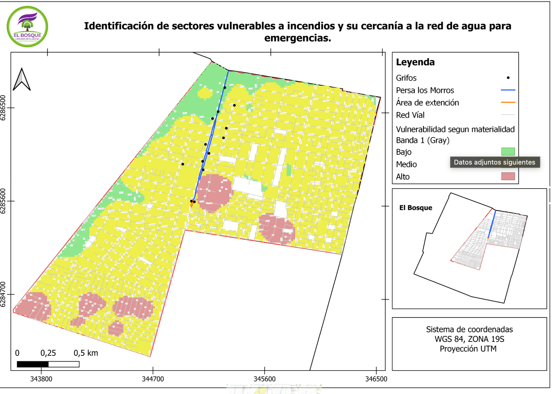 Análisis geográfico sobre riesgo de desastres en El Bosque