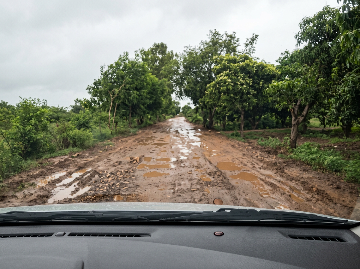 One wrong turn down this muddy road in Kep, Cambodia