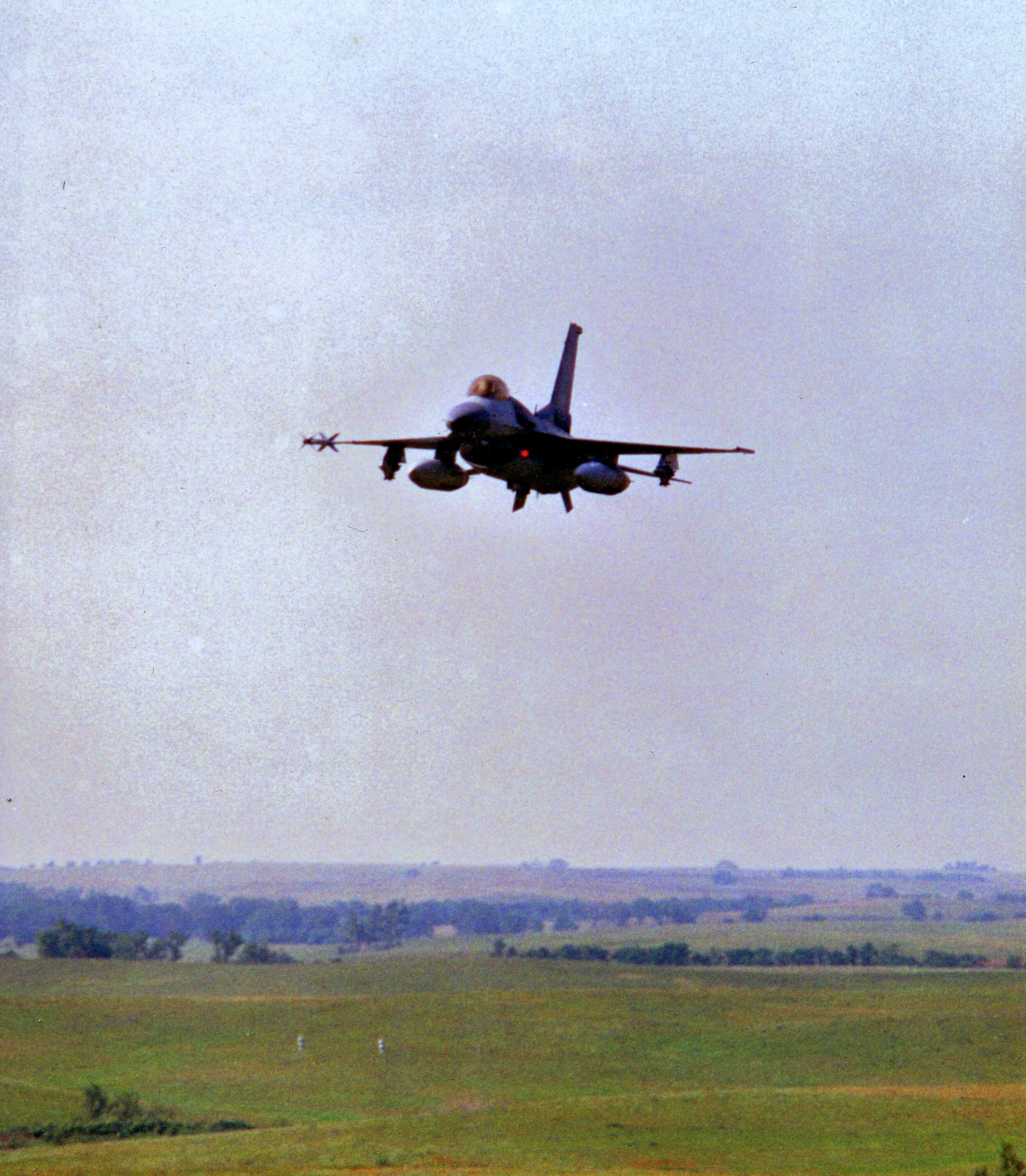 F-16 ready to strafe at Kansas firing range