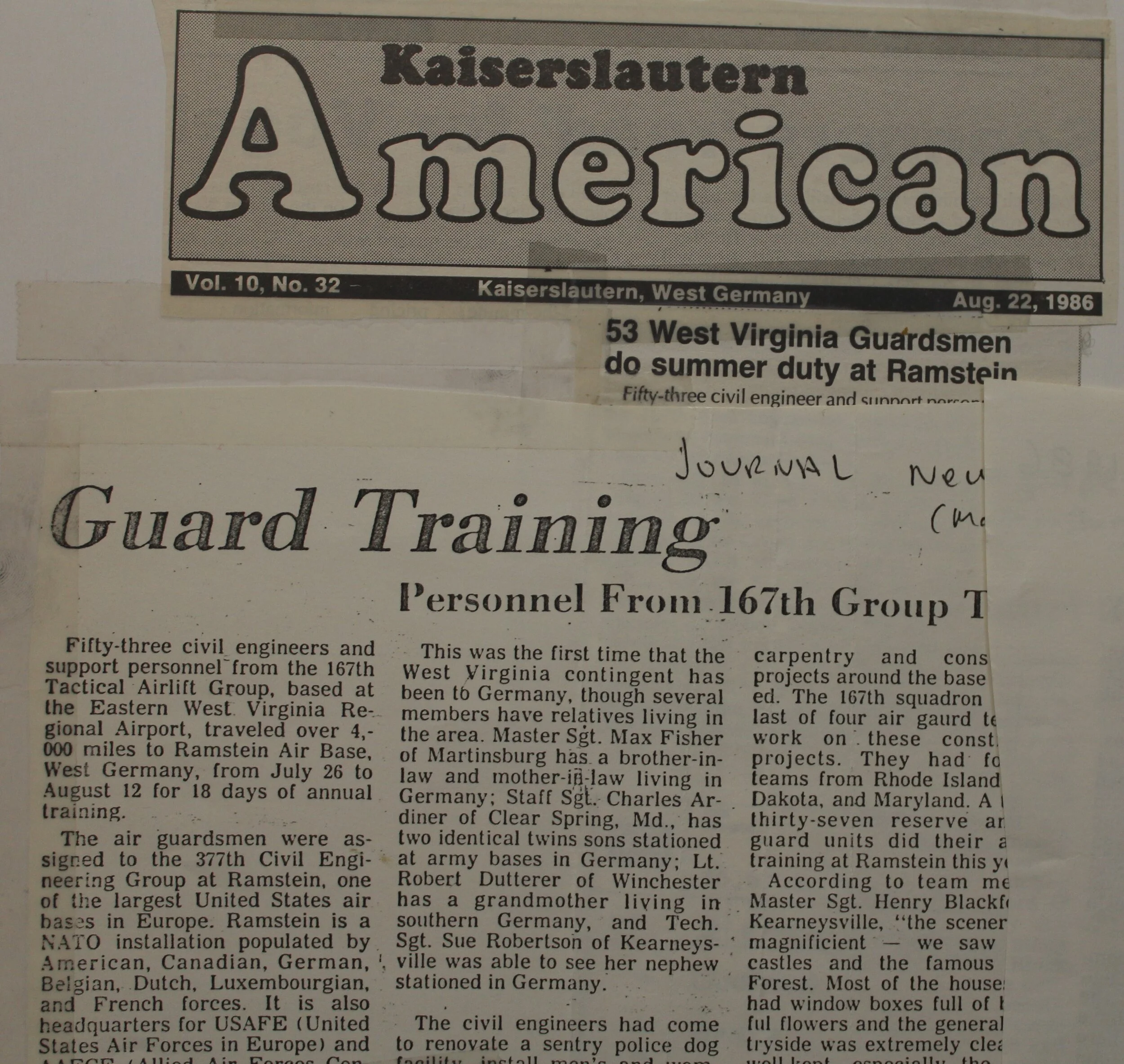 Newspaper-military Germany-near Ramstein