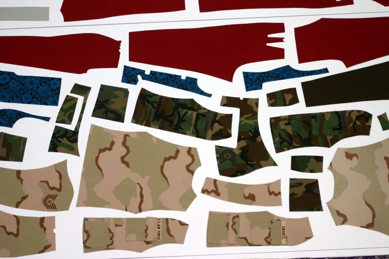 my cut up air guard uniform on Fallon Building wall