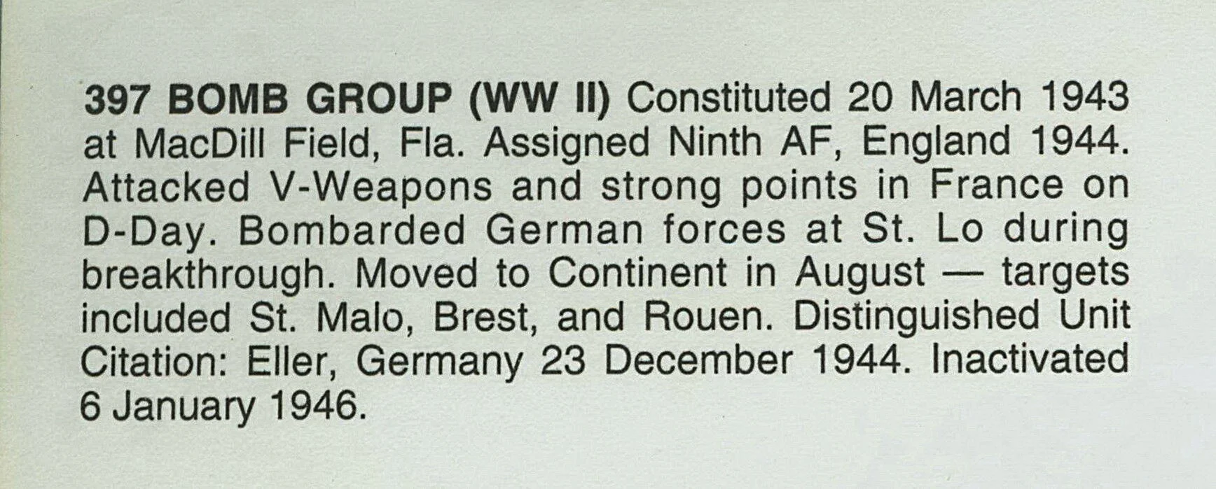 397th B-26 bomb group history