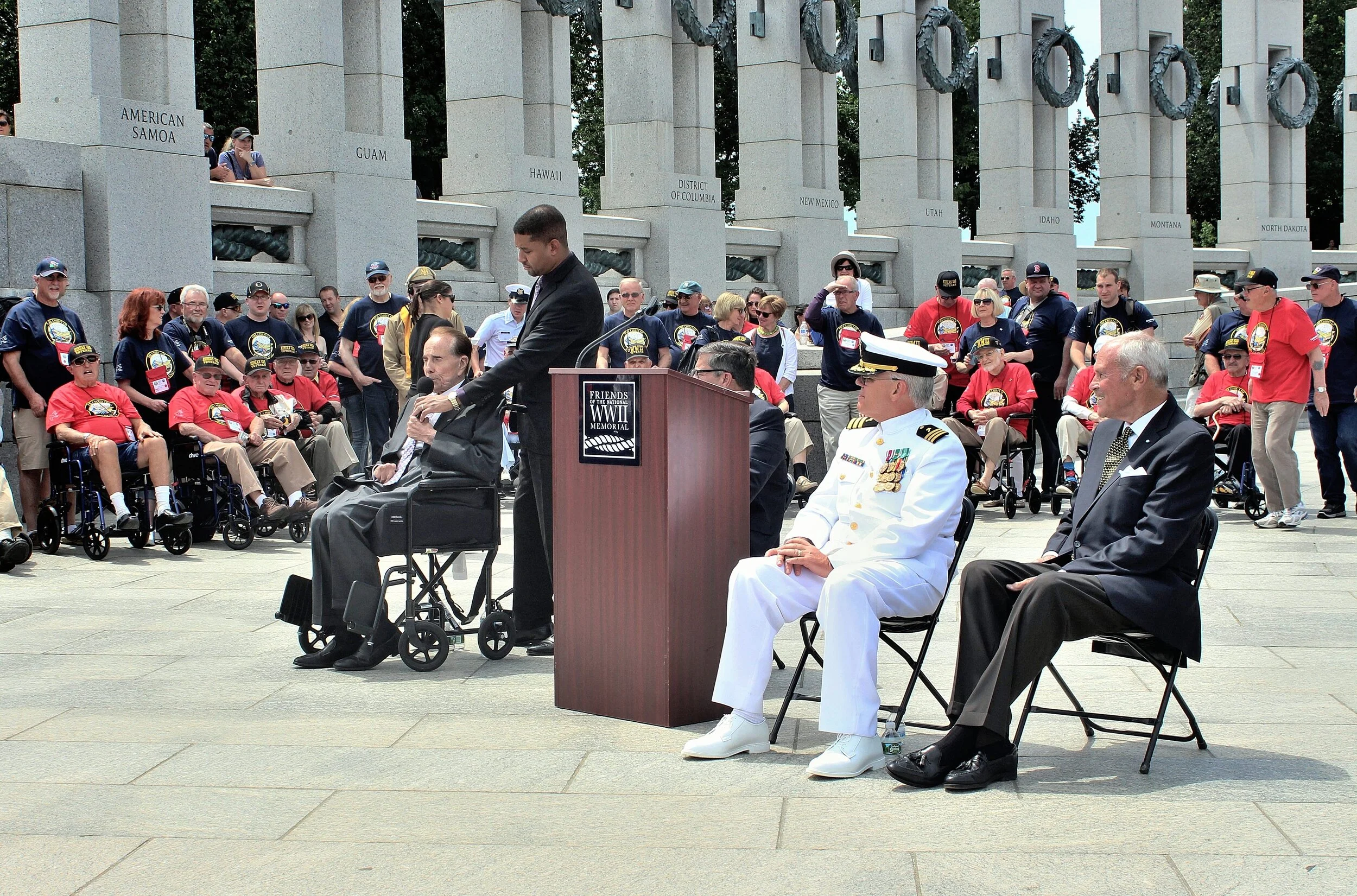 ROBERT DOLE TALKS AT WWII Memorial