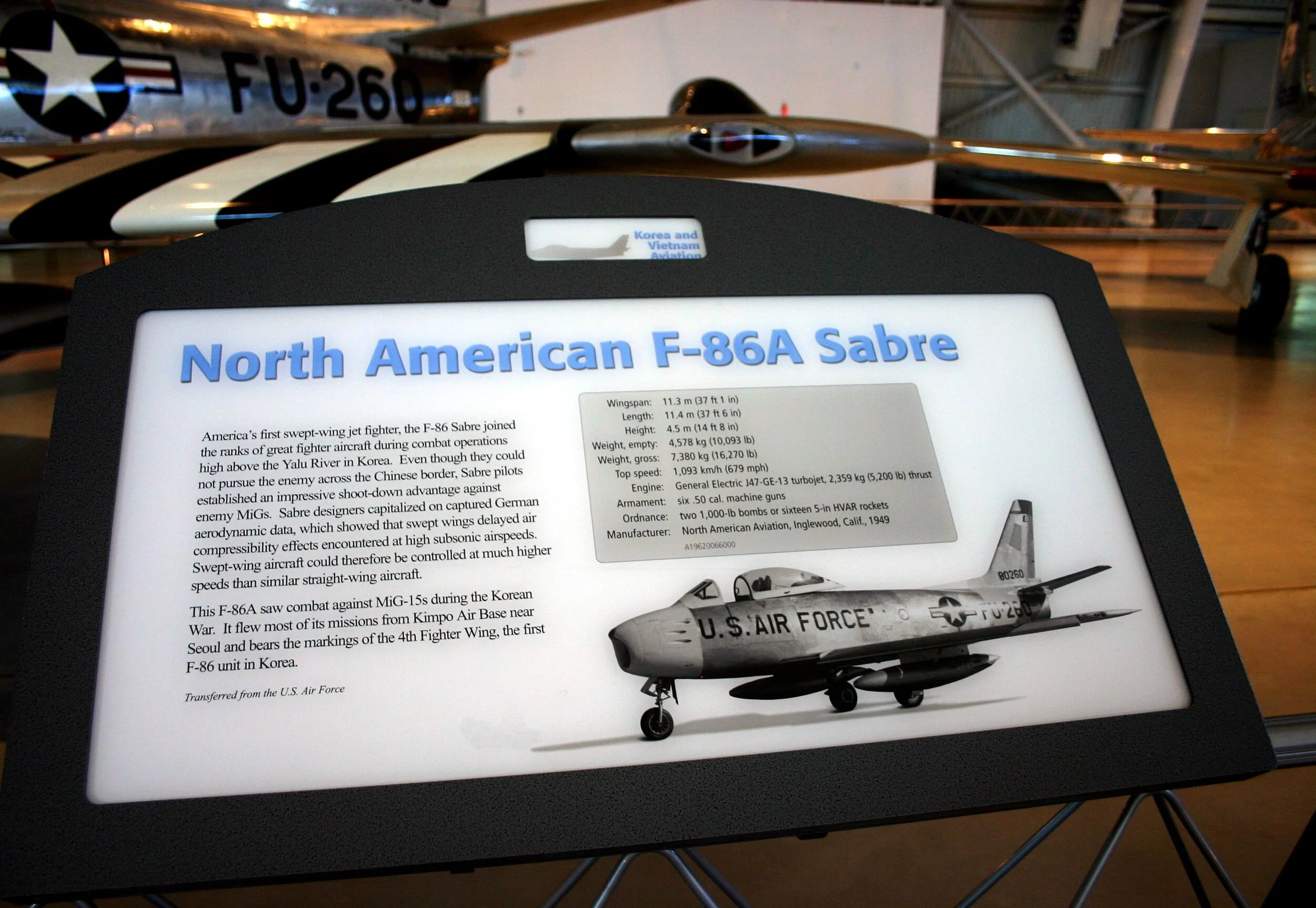 sabre jet air and space