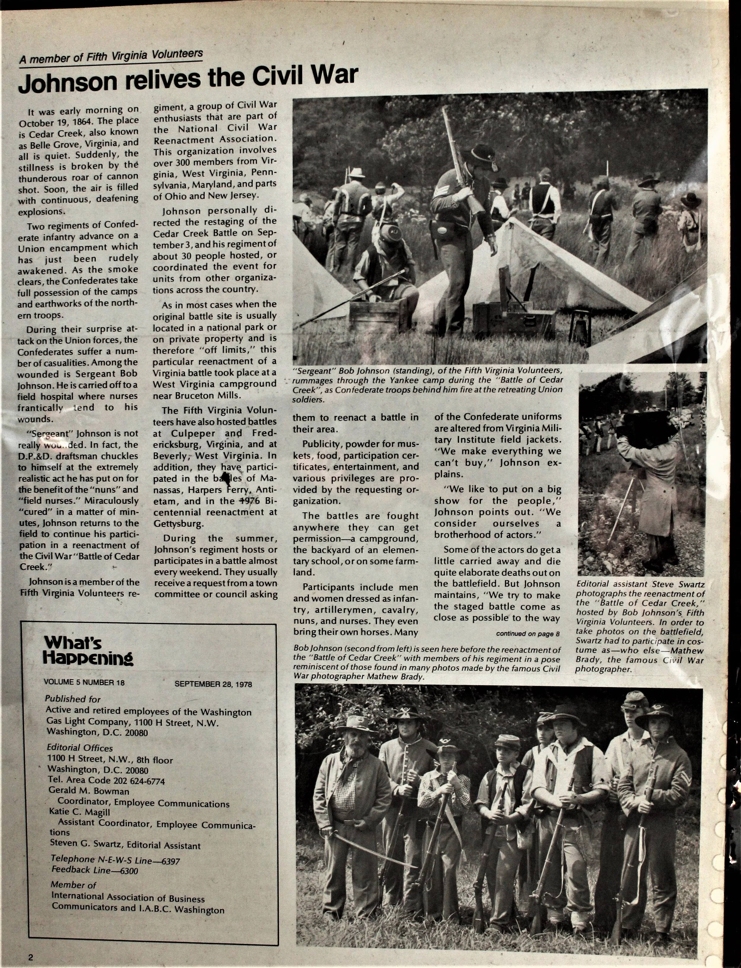 johnson wgl in civil war reenactment va