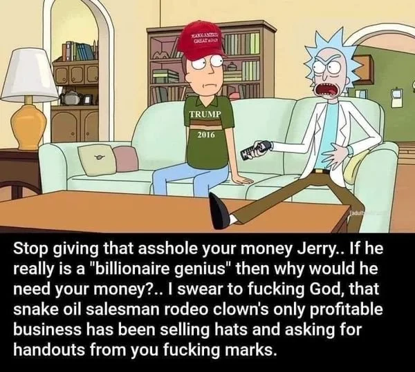 Trump asks for money