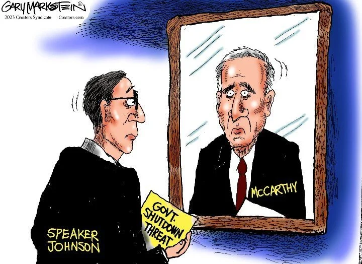 mike johnson's  mirror reflection is McCarthy