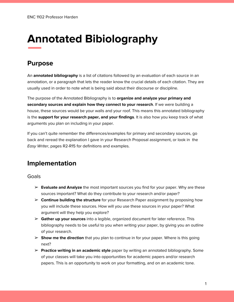 purpose of bibliography in research paper