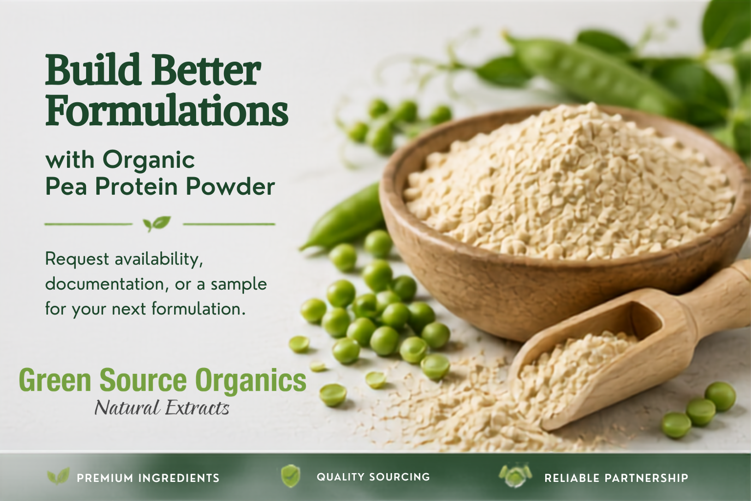 Bulk Organic Pea Protein Powder supplier for clean-label product development.