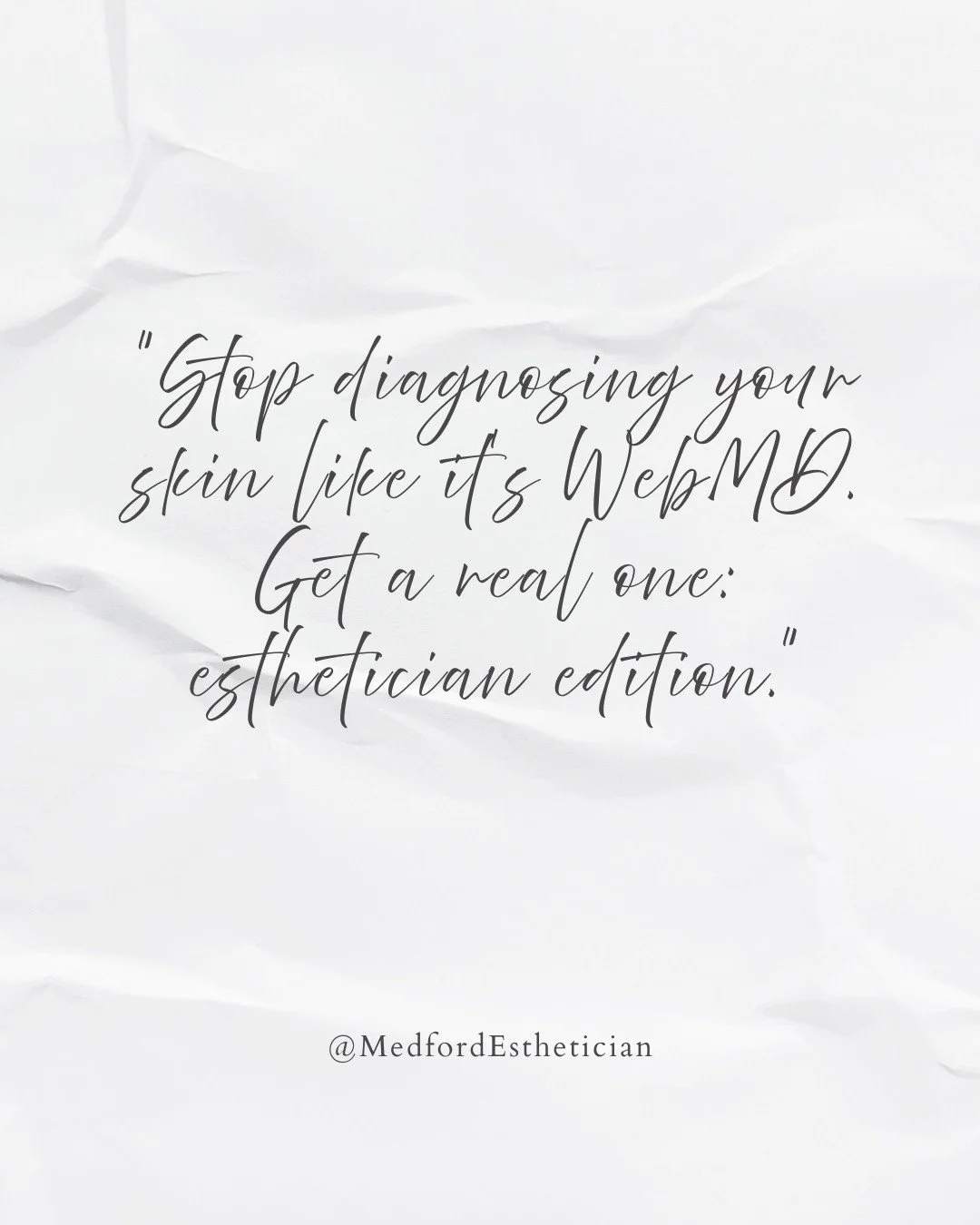 &quot;Stop diagnosing your skin like it's WebMD.&quot;⁠
⁠
Don't trust the health of your skin to just anyone. Be intentional and seek advice from an experienced, licensed esthetician. ⁠
⁠
Stop guessing and start GLOWING!&reg;⁠
⁠
⁠
___________________