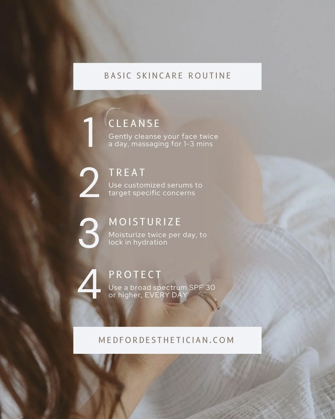 Basic skincare routine...but with CUSTOMIZED skincare, specifically chosen by your experienced esthetician for your own unique skin.⁠
⁠
Skin. Win. 🏅⁠
⁠
⁠
⁠
______________________________⁠
⁠
🤍  BY APPOINTMENT ONLY // NO WALK-INS⁠
🌎️ Available for V