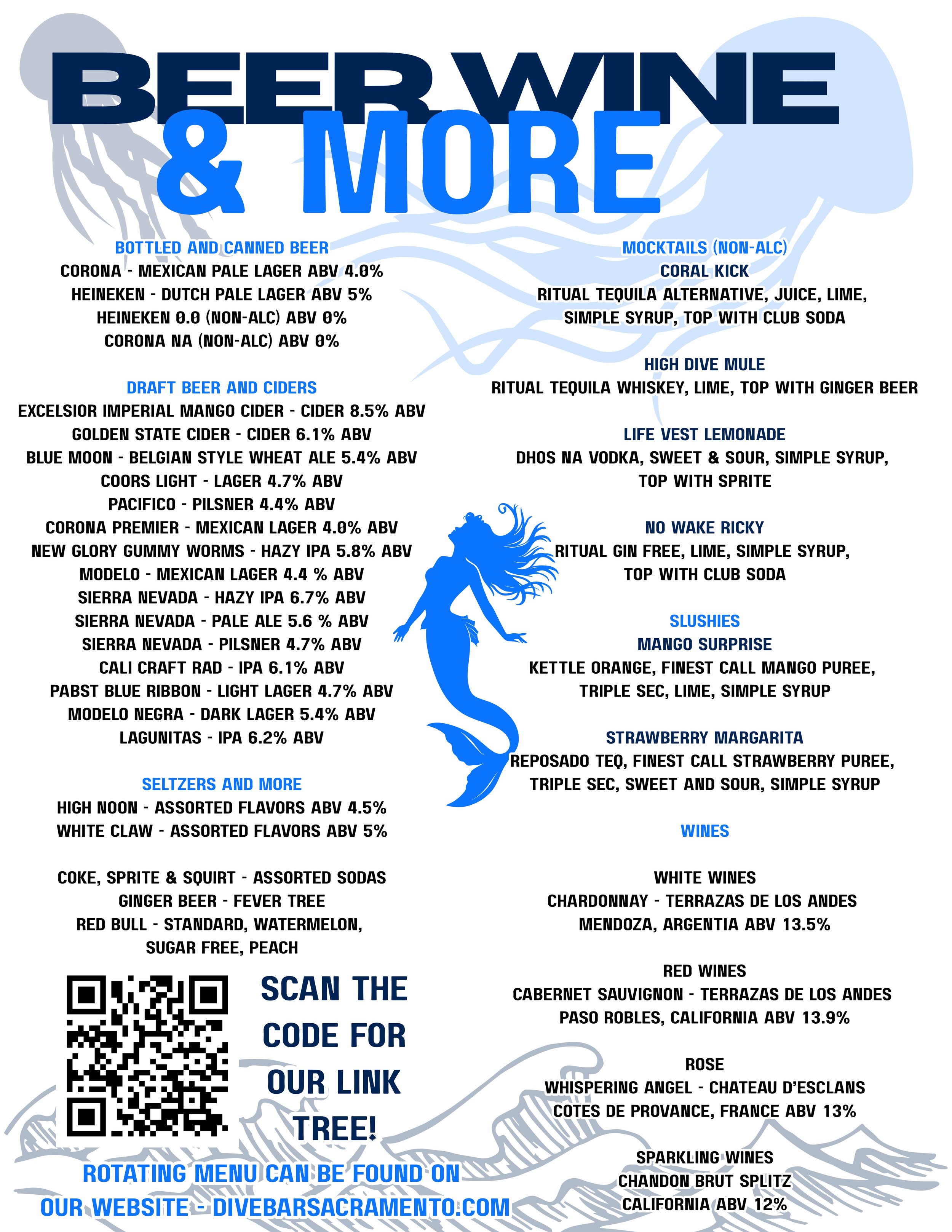 Drink Menu — Dive Bar