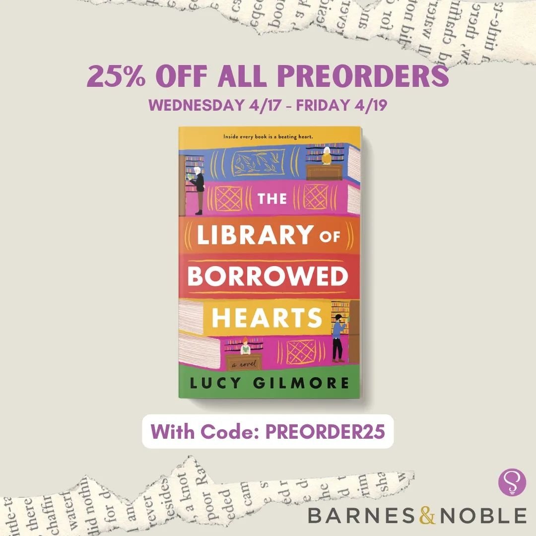 We're just two weeks away from release day!! I can't wait for everyone to meet these characters. ❤️📚💌

#lucygilmore #thelibraryofborrowedhearts

(The fine print: Use the code &ldquo;PREORDER25&rdquo; when you check out from B&amp;N.com between 4/17