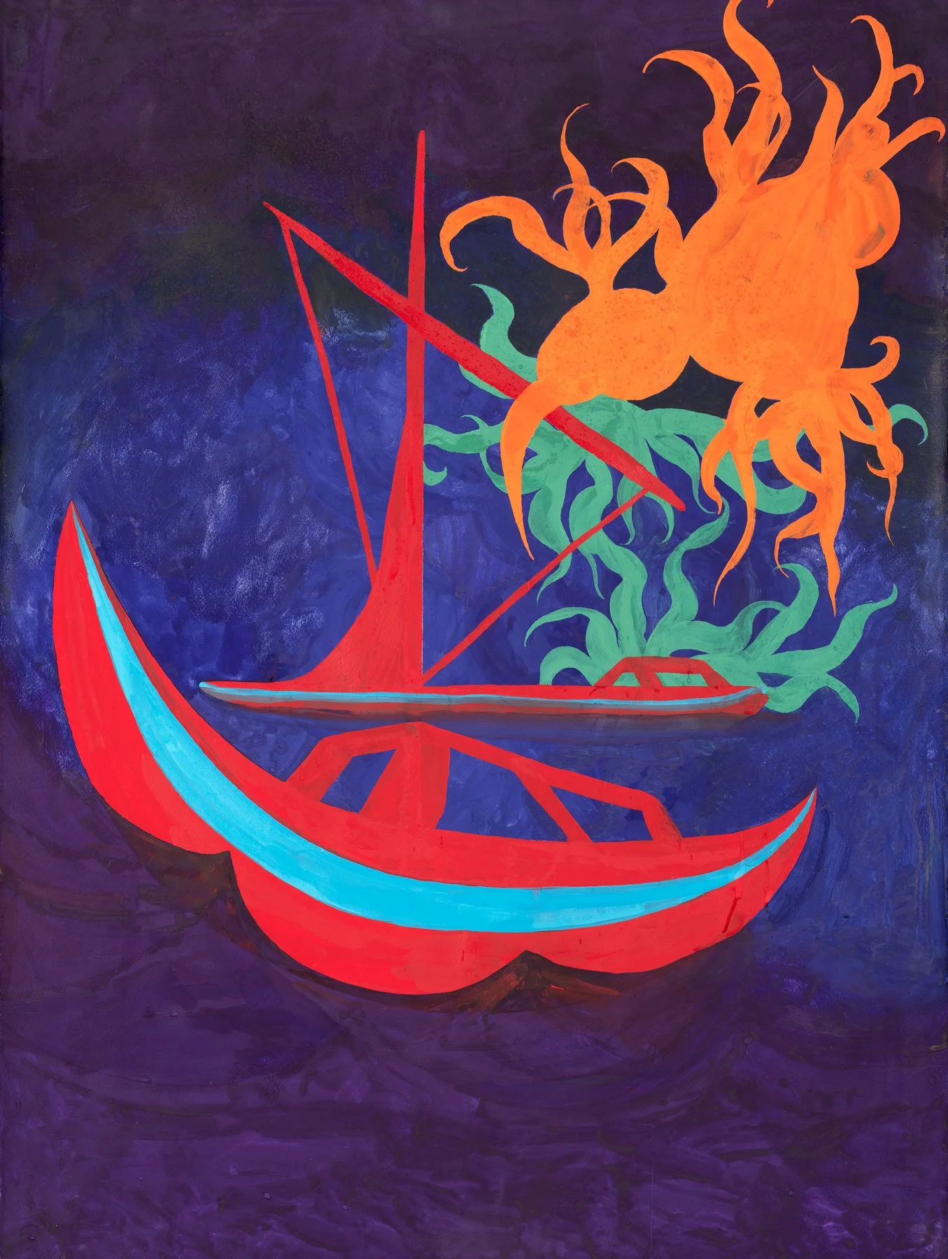   A Fertile Surprise  2025, gouache on watercolor paper, 30 x 22" 