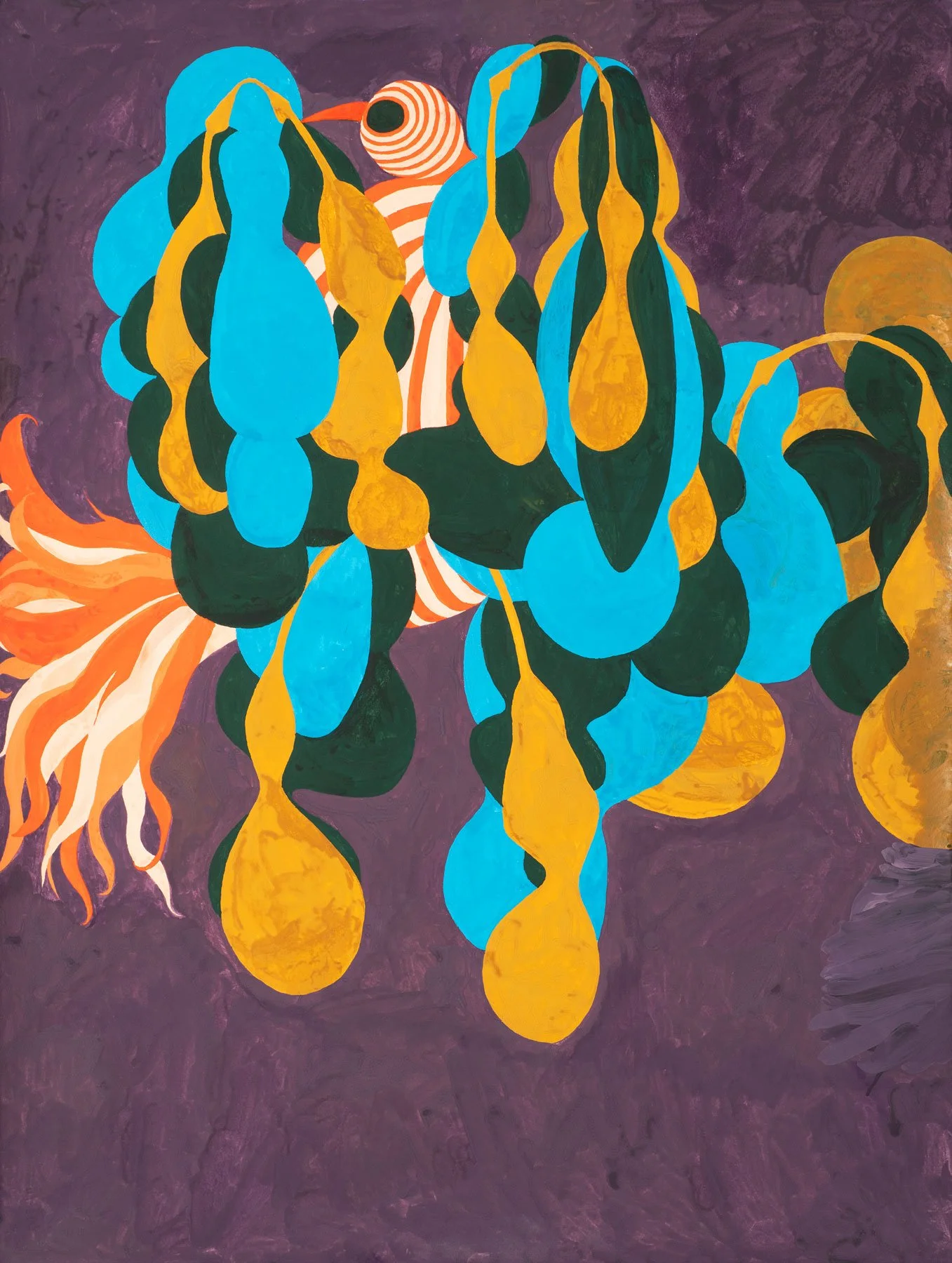   Pods, Purpose, and Possibility  2025, gouache on watercolor paper, 30 x 22" 