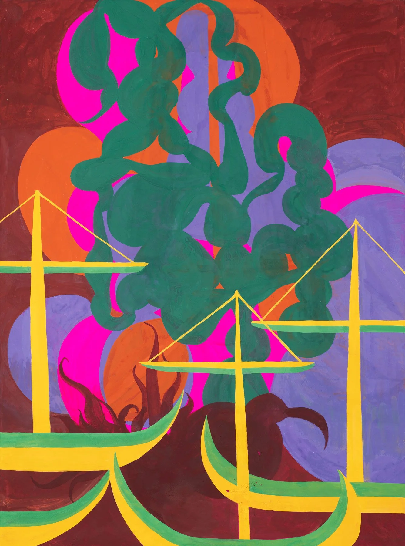   Wending One’s Way  2025, gouache on watercolor paper, 30 x 22" 