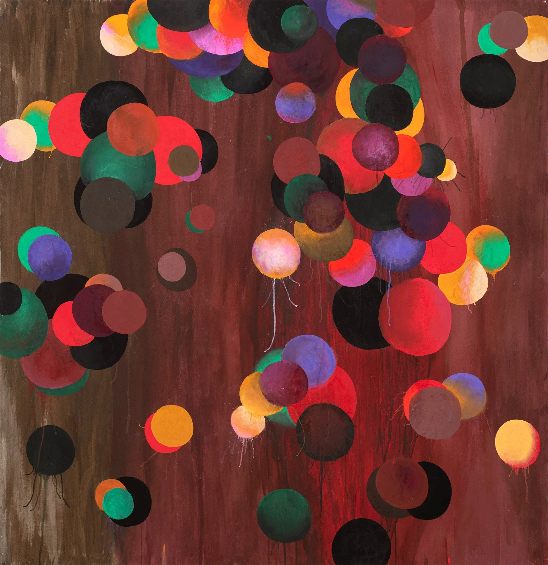   Infinite Beating Heart  2026, gouache on paper mounted on canvas, 63 × 60" 