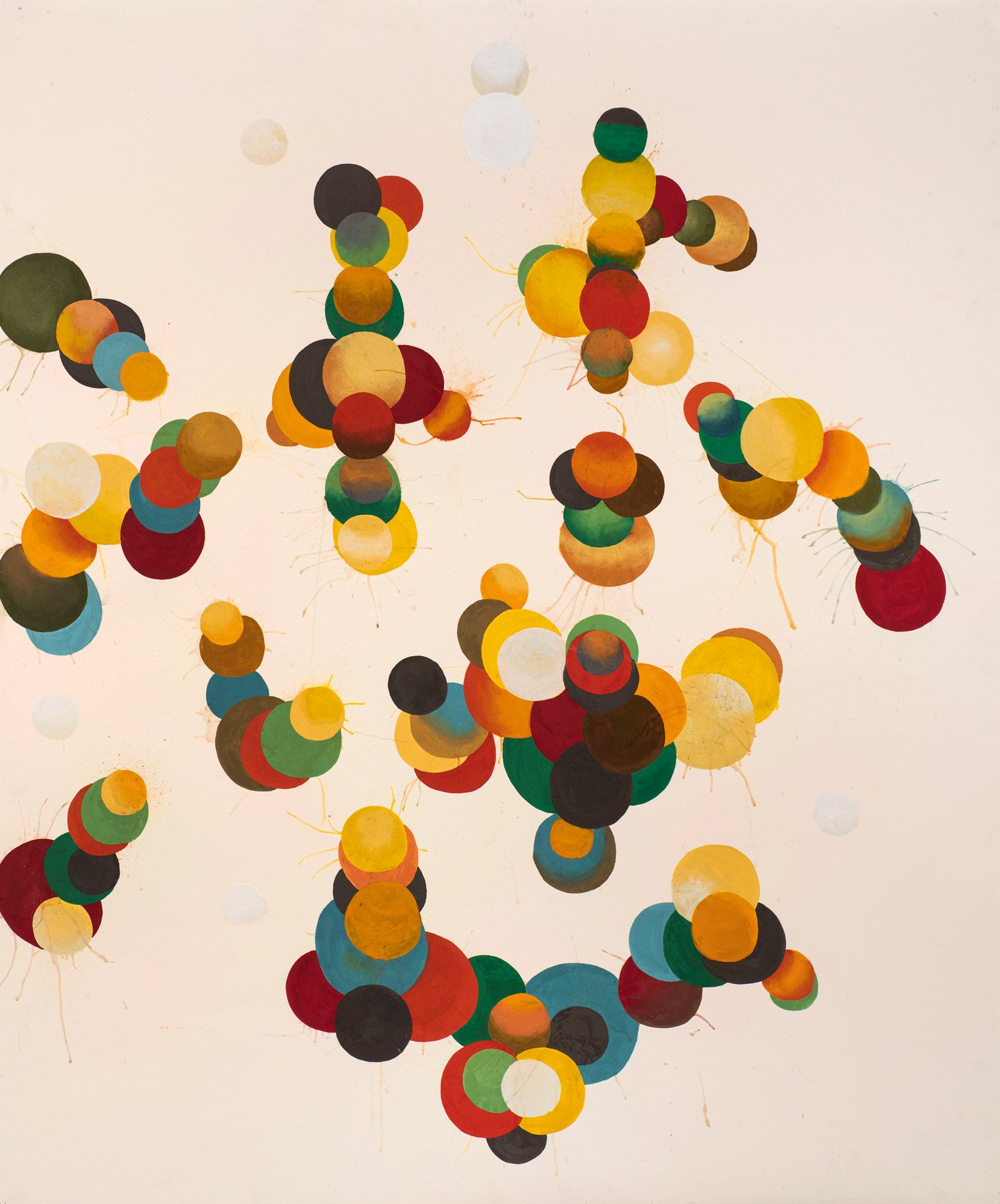   Jewels of Time Trusted  2026, gouache on paper mounted on canvas, 60 × 50" 