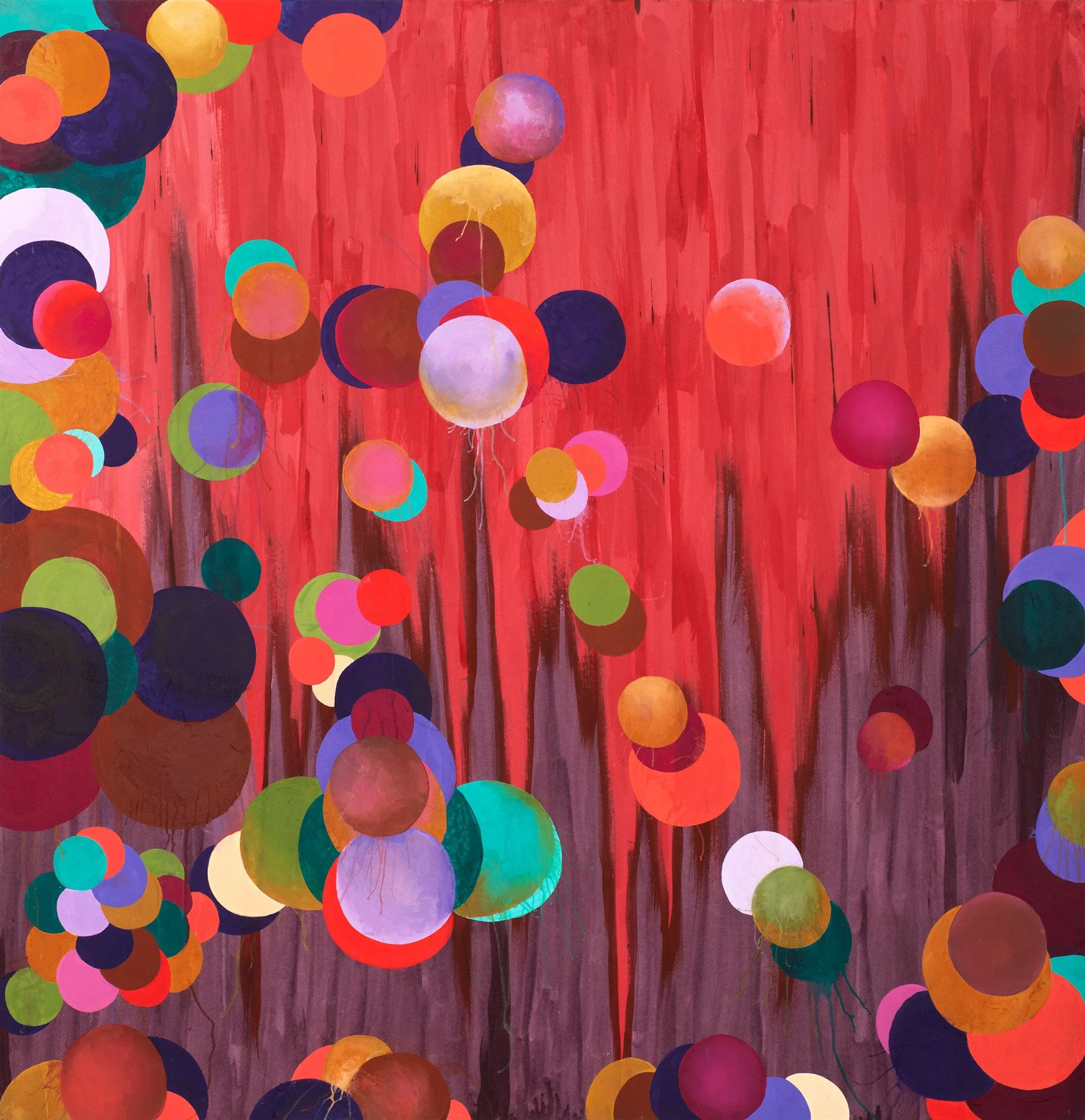   Moving from Choice to Meaning  2026, gouache on paper mounted on canvas, 63 × 60" 