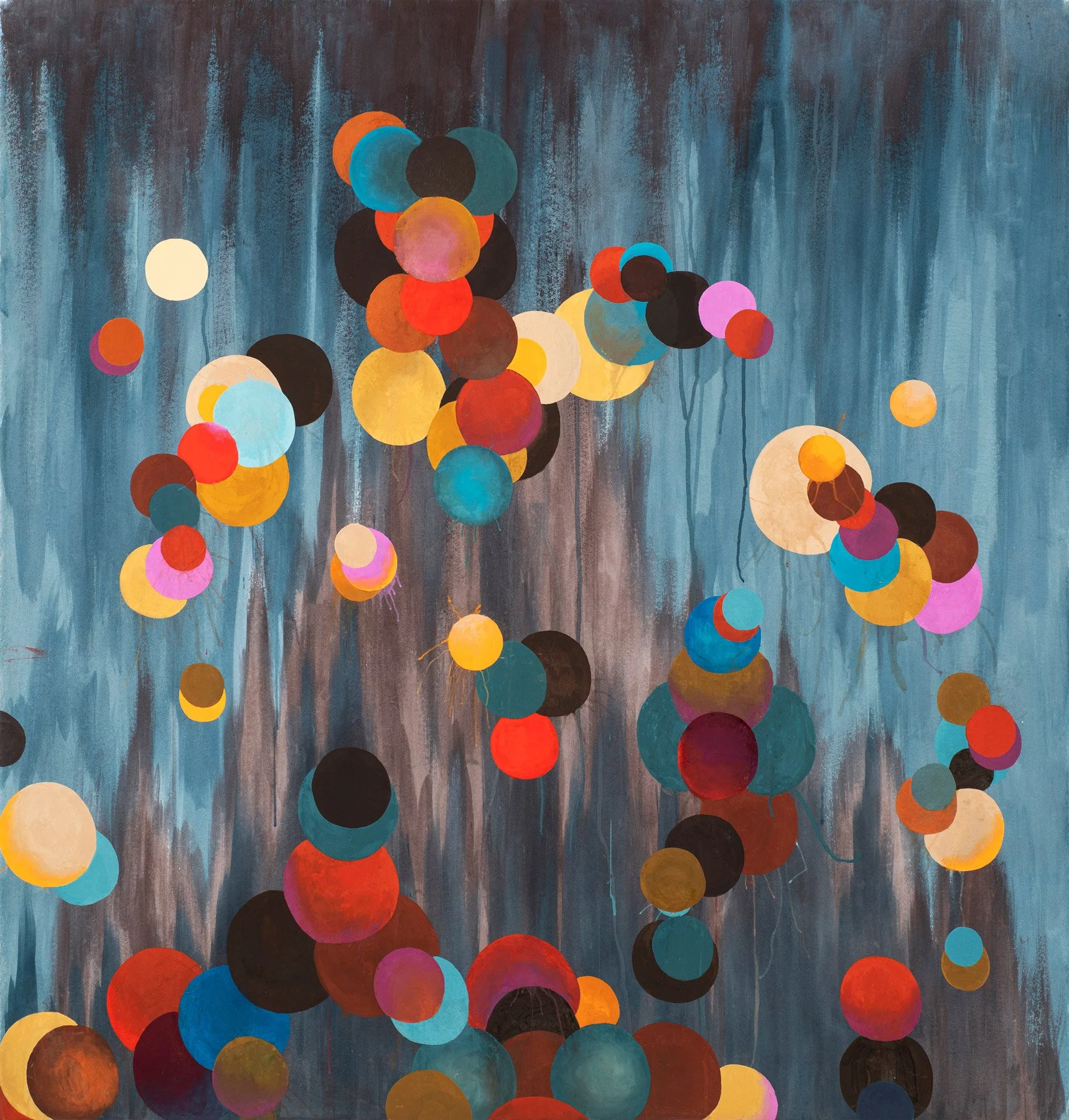   No When Else  2026, gouache on paper mounted on canvas, 63 × 60" 