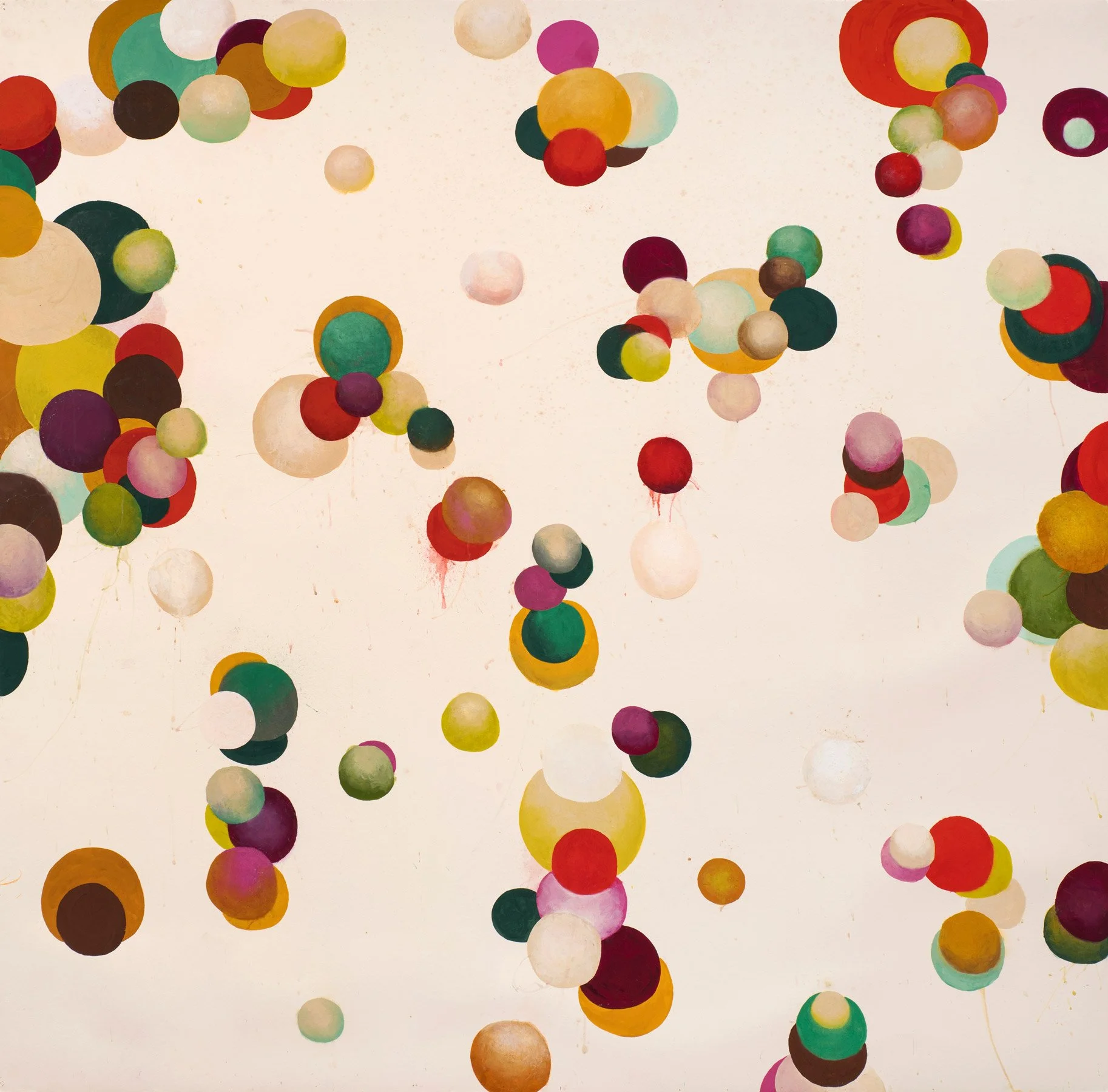   Promise in the Hearts of Dying Stars  2026, gouache on paper mounted on canvas, 60 × 60" 