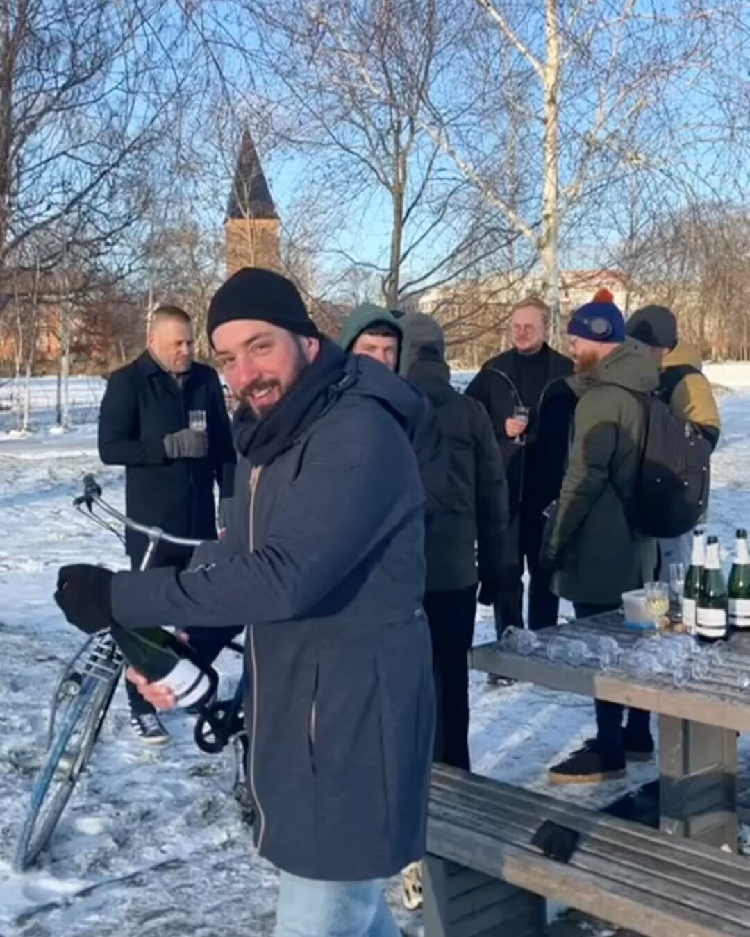 Battling the icy chill in Copenhagen with champagne rugby spirit! 🏉❄️ No way we are be back to training in -10&deg;C &ndash; but that&rsquo;s the perfect temperature for enjoying a cold glass of bubbles! Cheers and Happy New Year! 🥂

#YouAreInclude