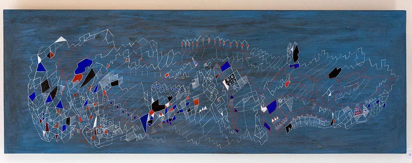 Expansion de l’univers Tempera / bois 40,4 x 115 cm 2018 - 2019