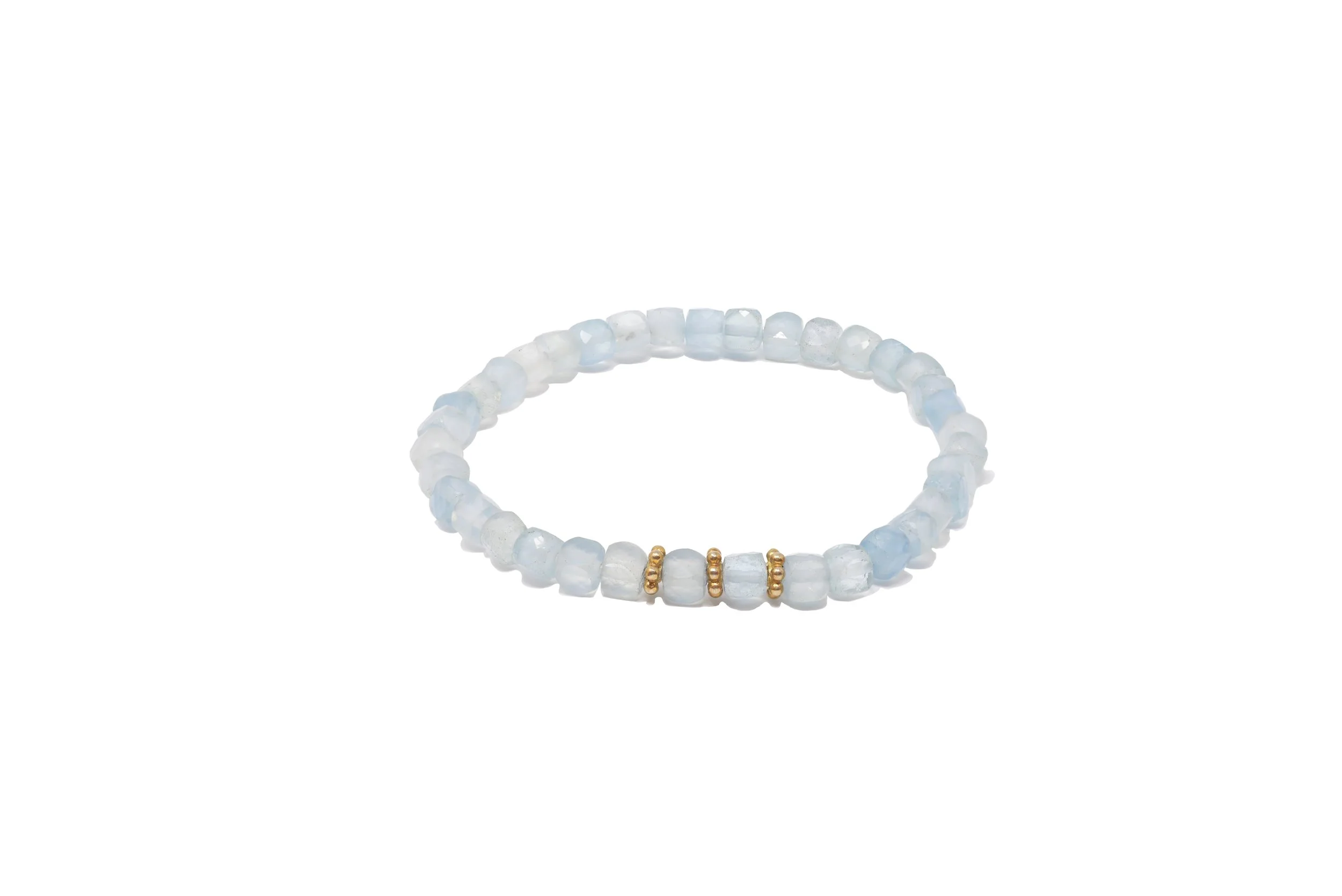Talia Aquamarine Cube Bracelet
