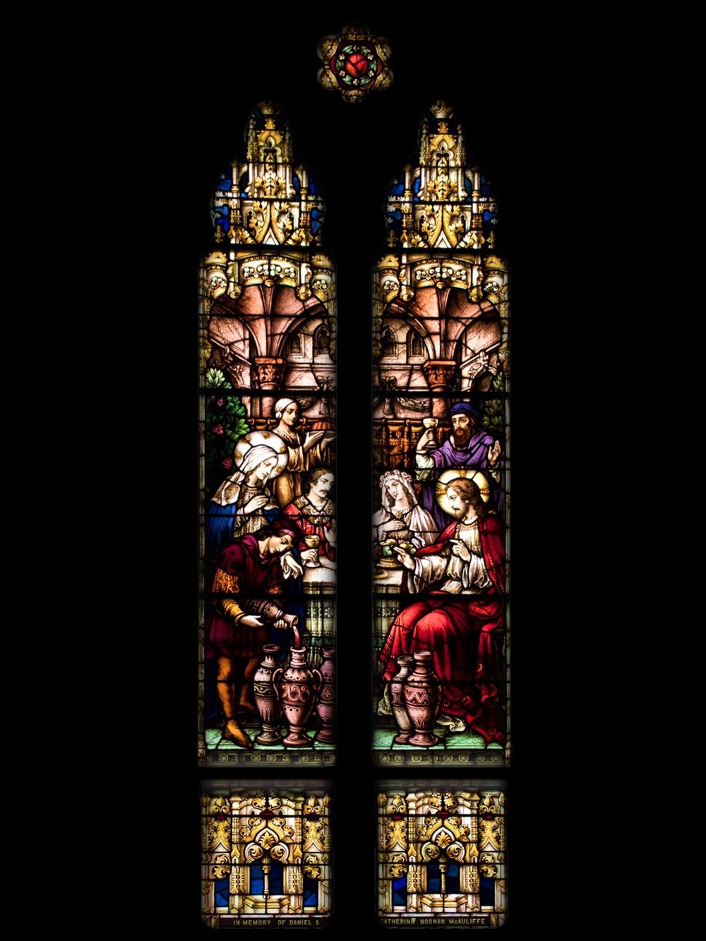 Christ Turning Water to Wine Miracle Set-3 Mayer Church Stained Glass  Window  Buy, Sell, Restore Stained Glass Church Windows & Architecture