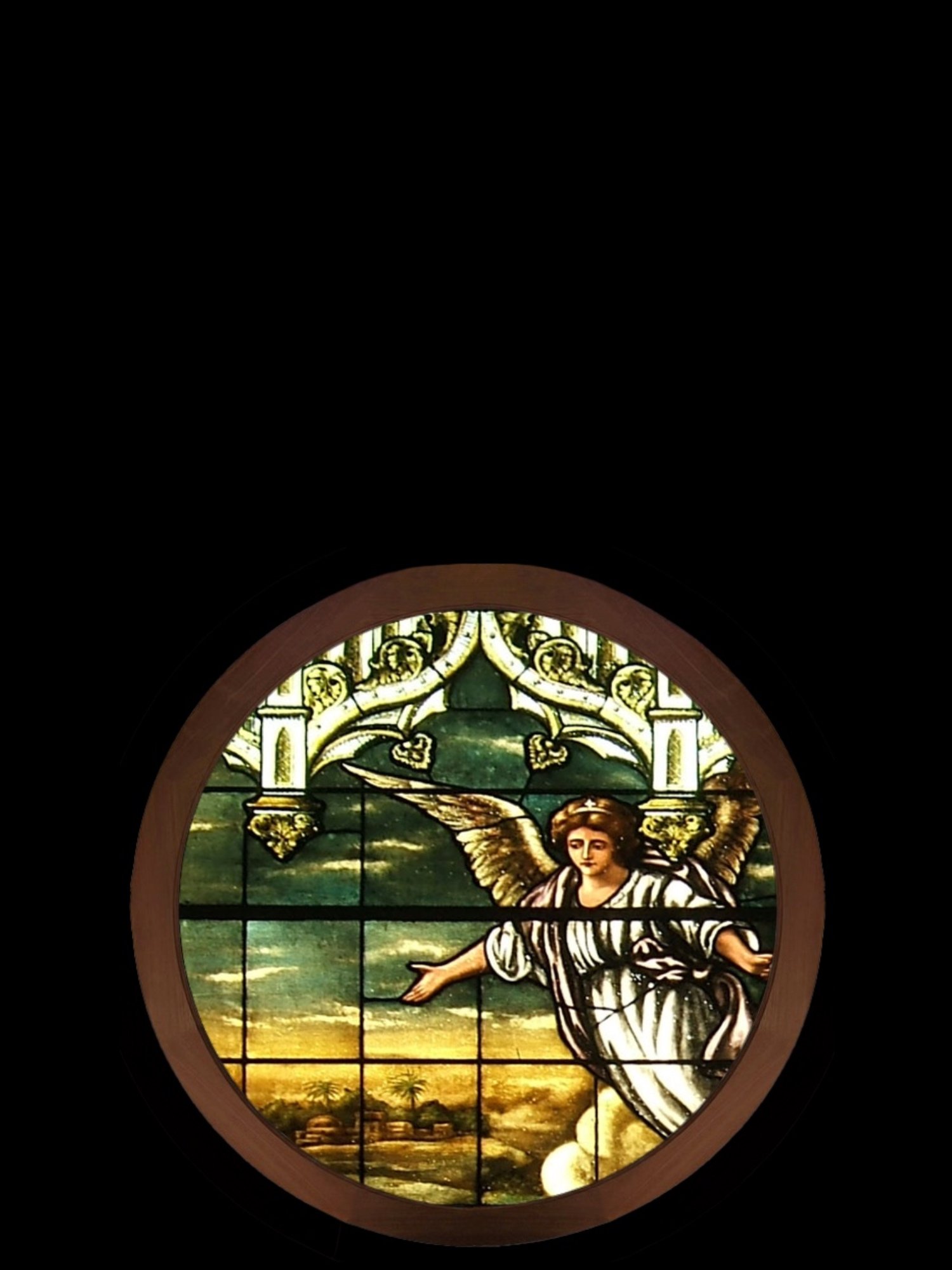 ROUND-11 Round Angel Antique Church Stained Glass Window U5.jpg
