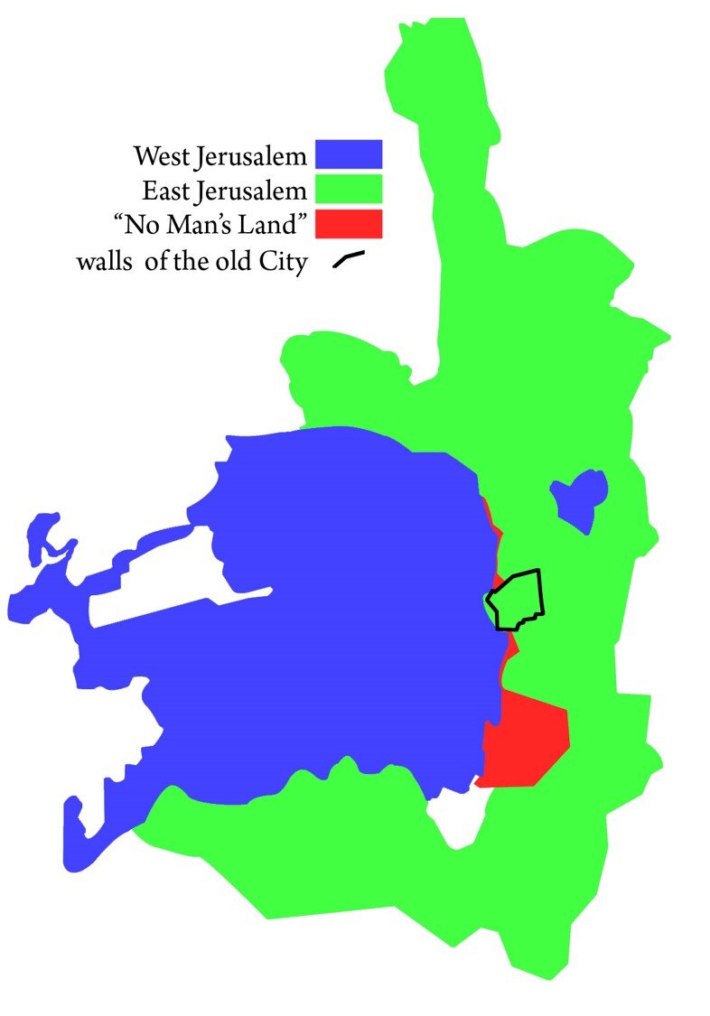 Jerusalem municipal area between 1948 and 1967
