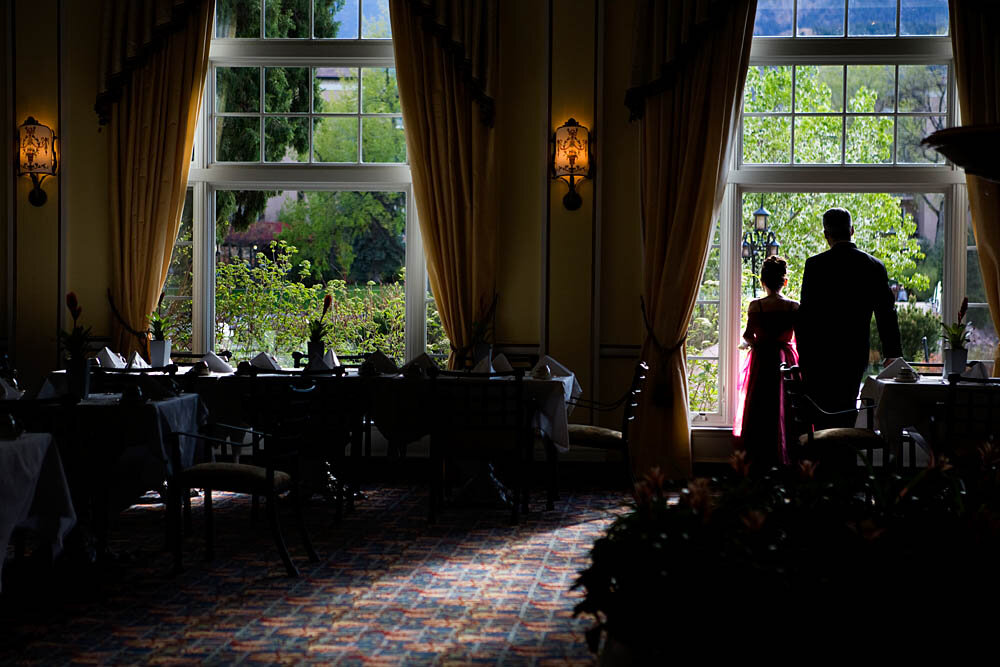  A father and daughter stand by the window inside the ballroom of the Broadmoor Hotel on May 16, 2008 in Colorado Springs, CO. The annual Father-Daughter Purity Ball, founded in 1998 by Randy and Lisa Wilson, focuses on the idea that a trustworthy an