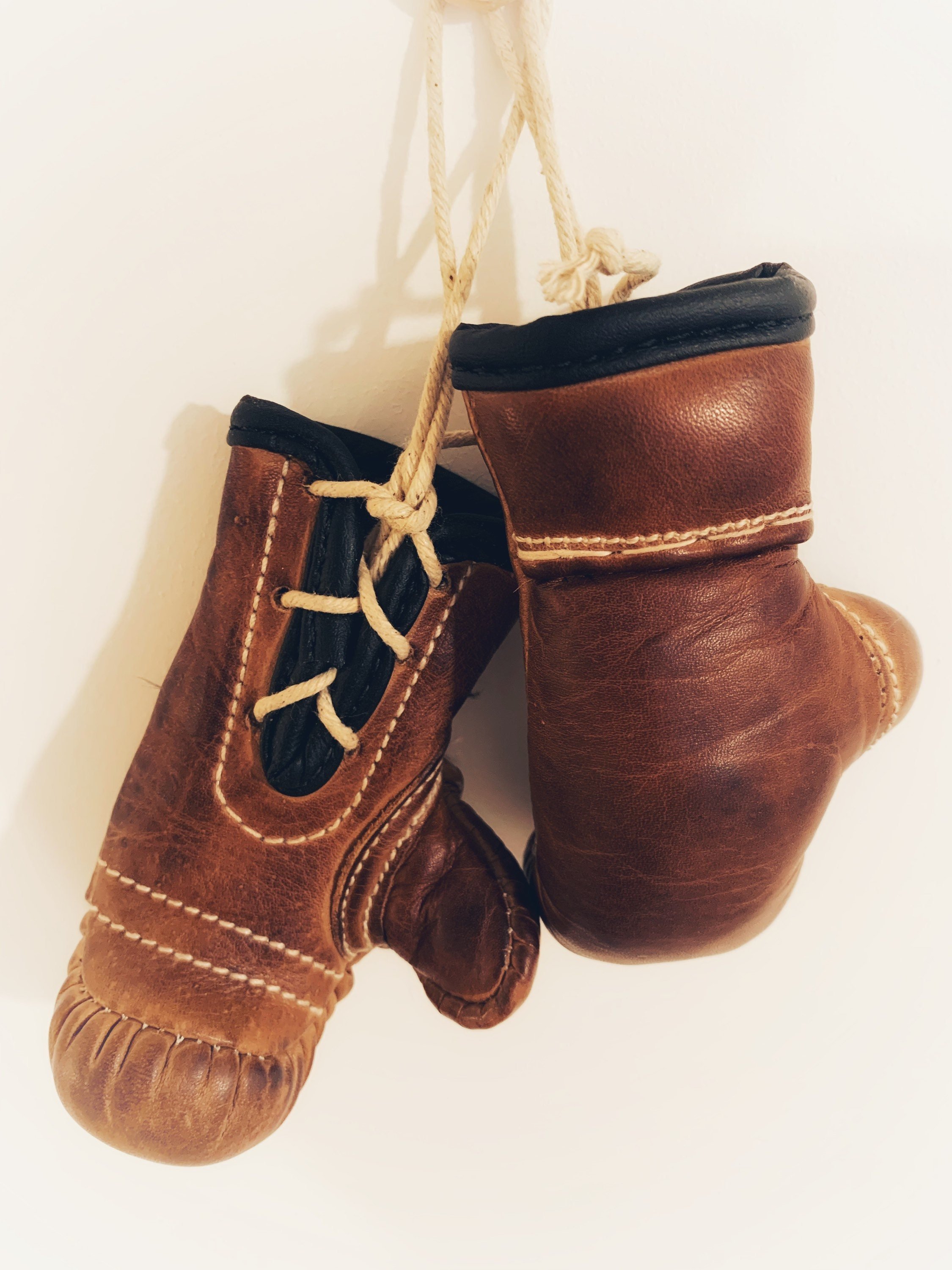 3 x Christmas Tree Boxing Gloves made from Real leather and pre strung with loop