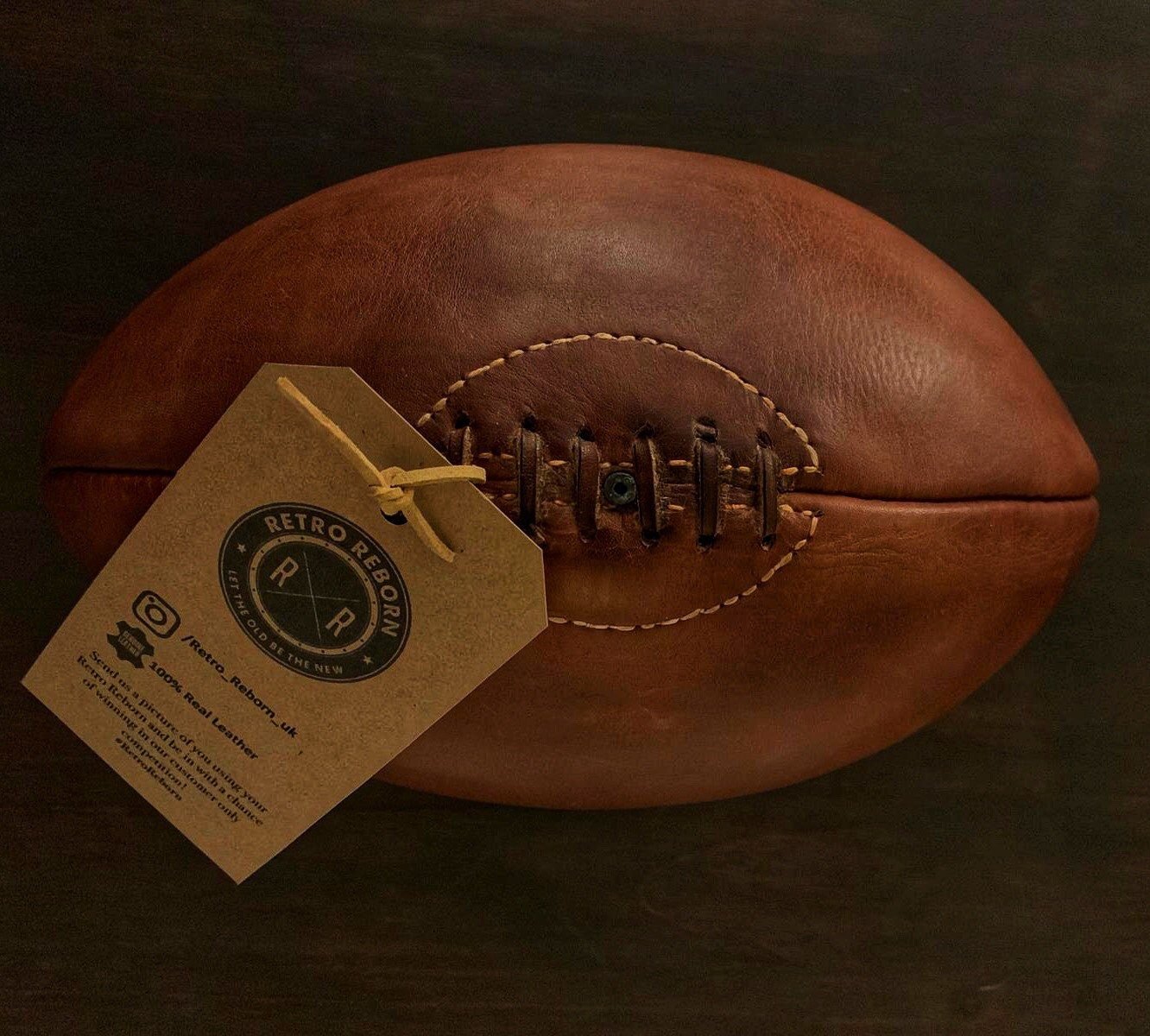 Retro Reborn Vintage Style Leather Rugby Ball