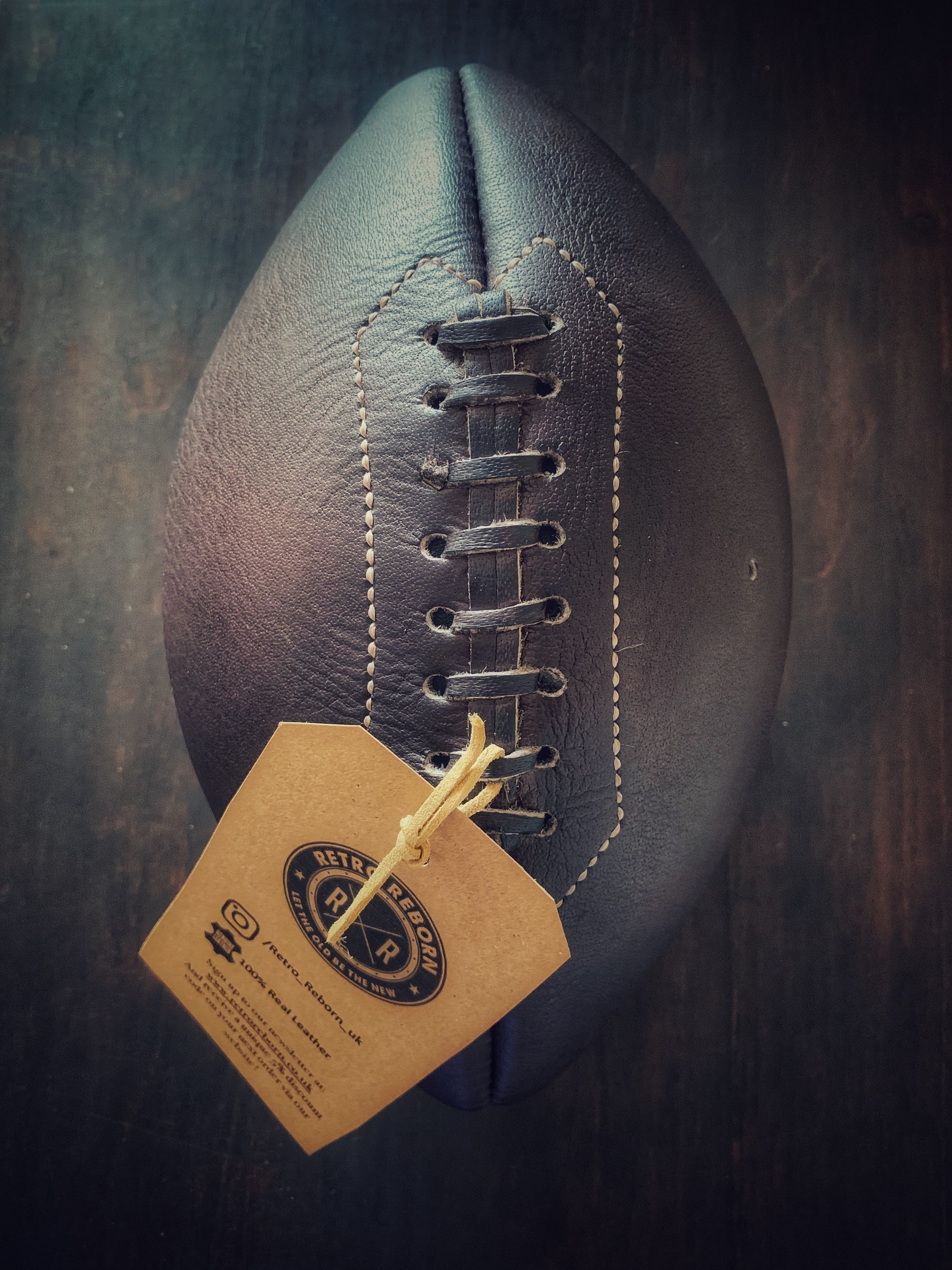 Retro Reborn Real Leather American Football Professional Adult Size Dark Brown