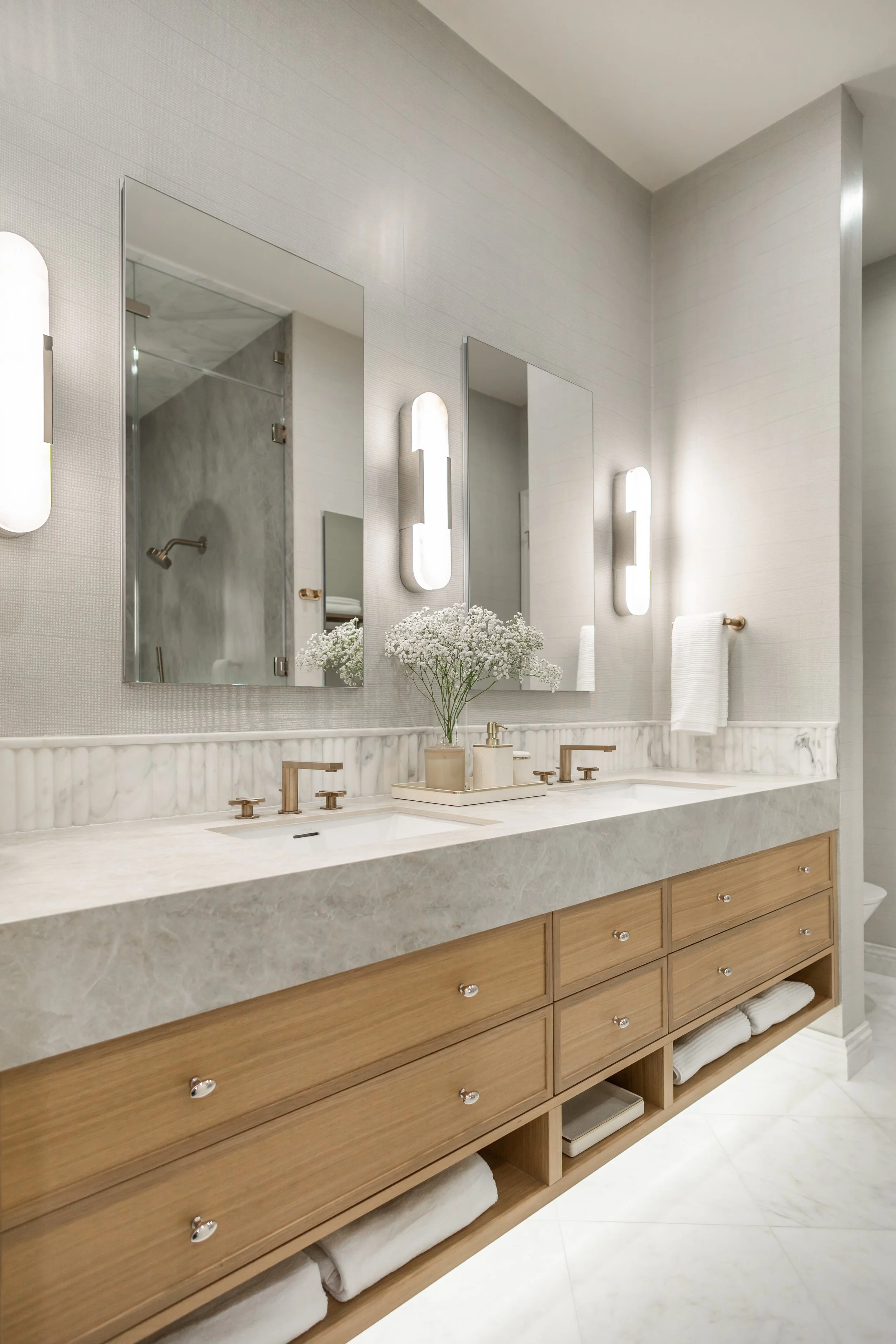 Luxury bathroom by K&M Interiors.