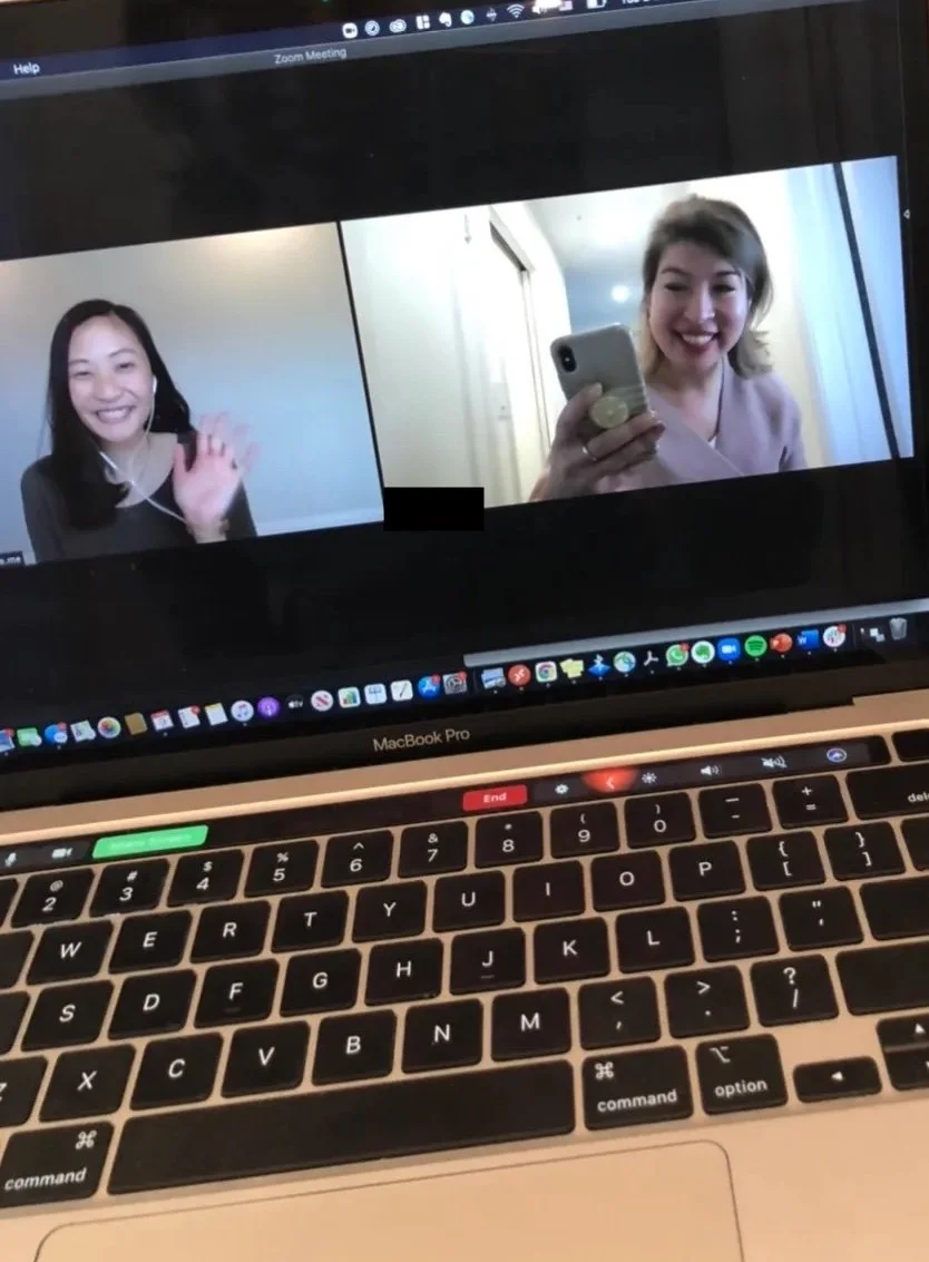 Stacy and her client meeting via a Zoom meeting for a virtual decluttering session.