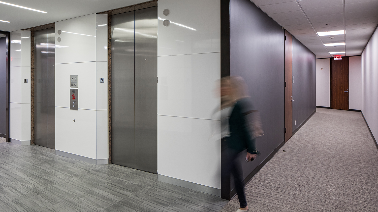 1800 West Loop Hallway with person walking