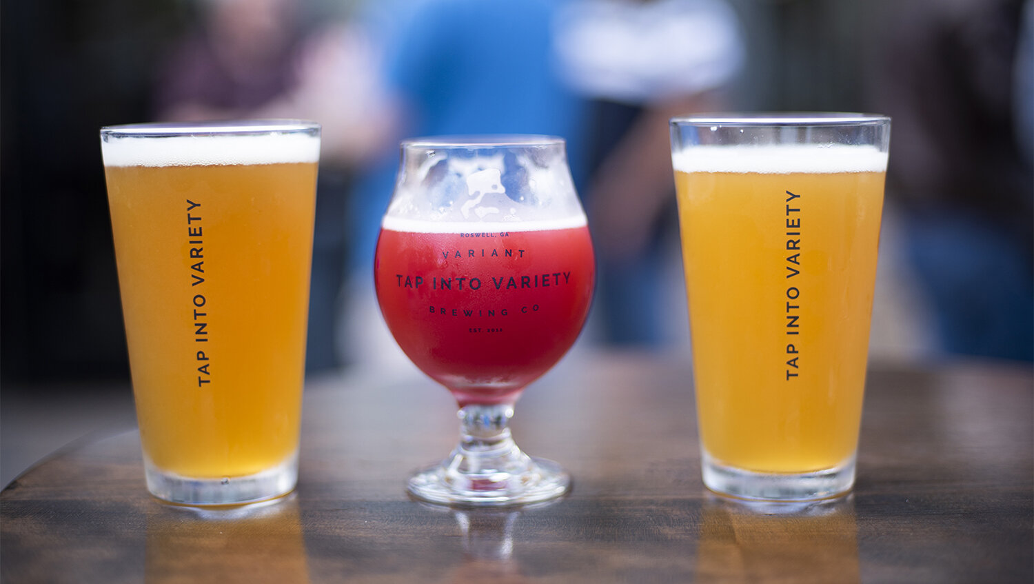 Variant Brewing Three Branded Beer Glasses