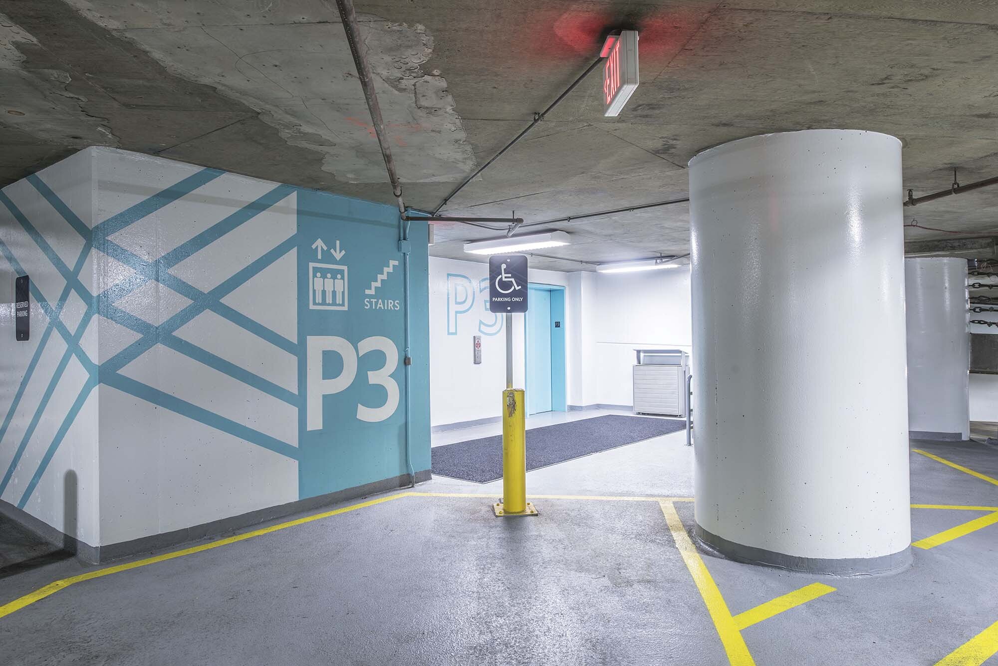 Columbia Plaza Parking Garage Level 3 Stairwell Signage