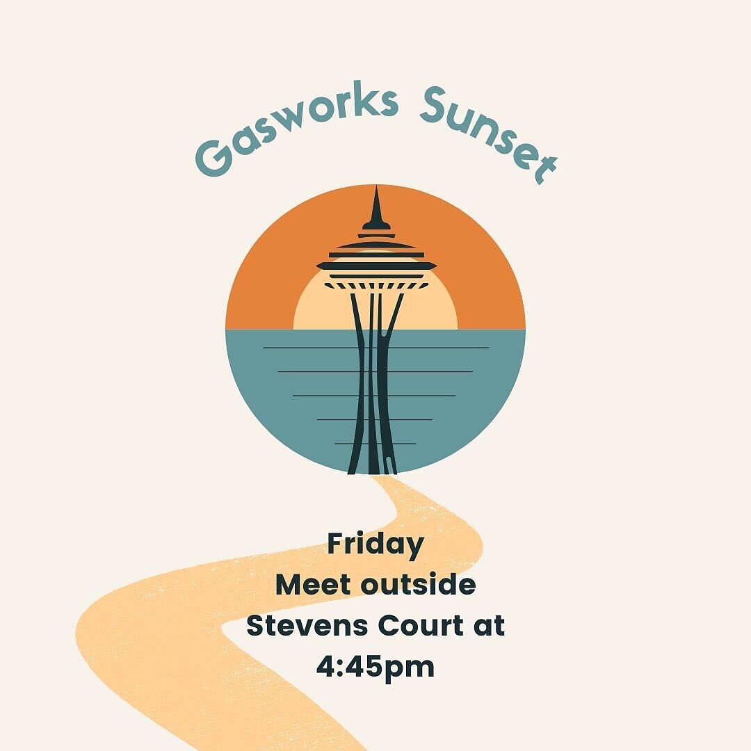 Tonight! BYO picnic blanket if you have one and snacks or dinner! RUF will provide cookies. We'll be walking to Gasworks via the Burke Gilman. 

Happy weekend! 🌅