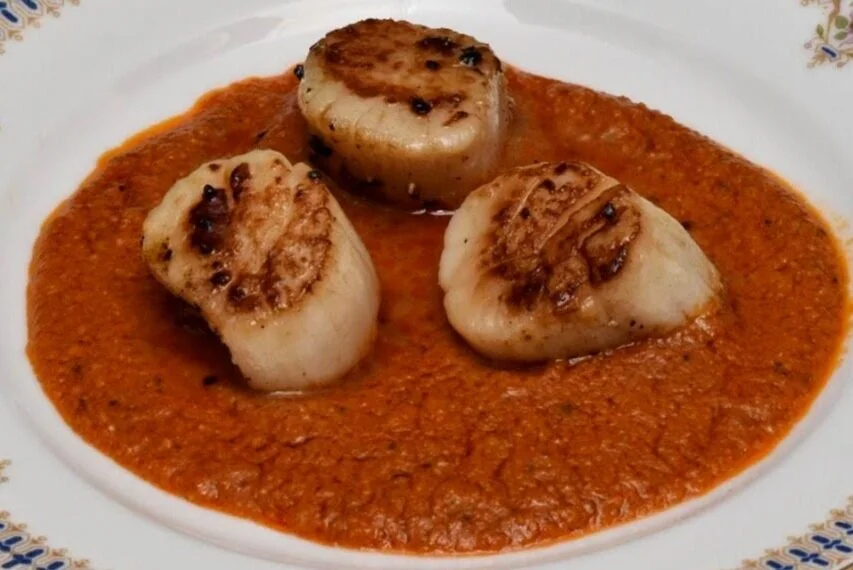 Photo: c. foodblogchef 2019 - Seared Scallops with Romesco Sauce