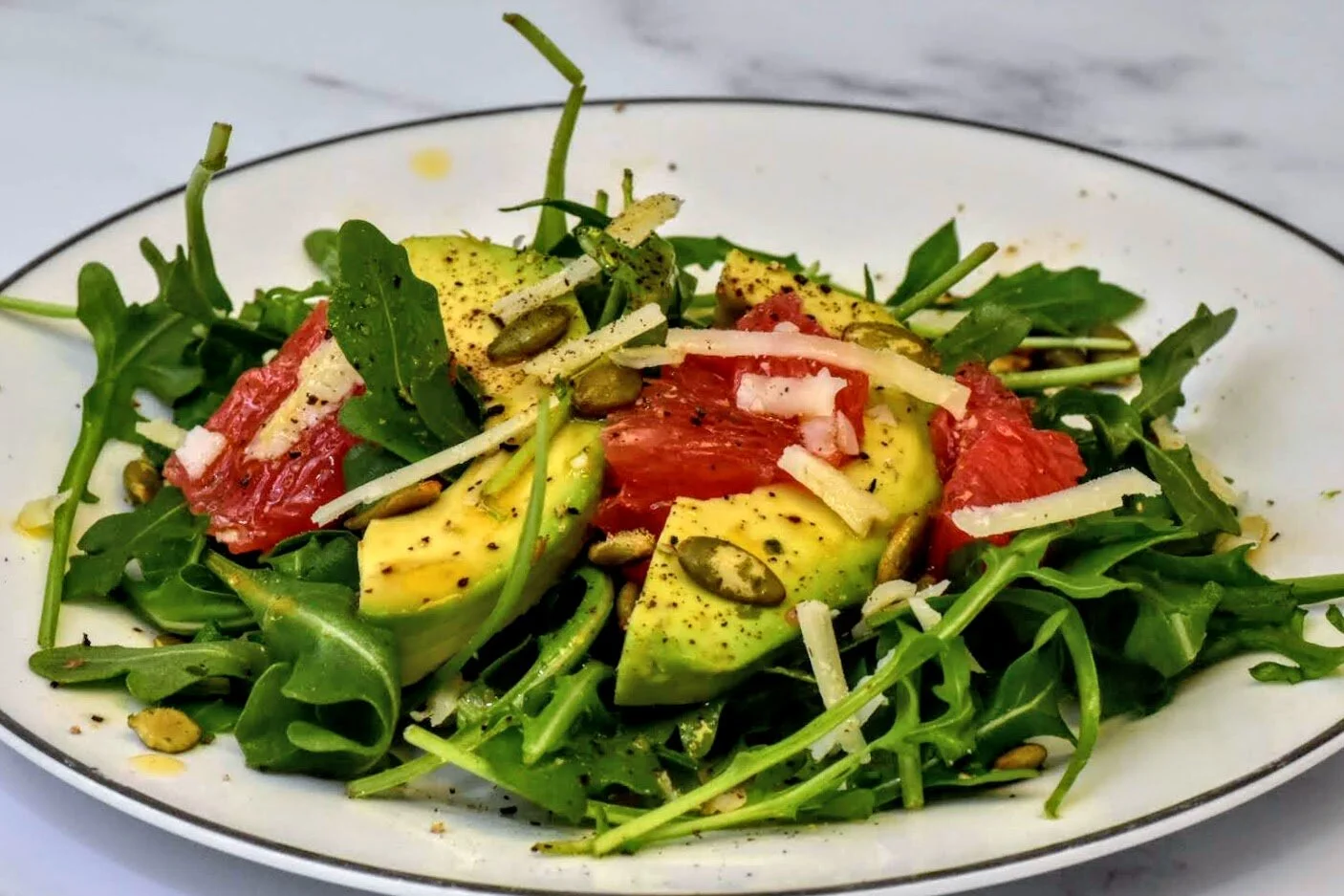 Arugula Avocado and Grapefruit Salad