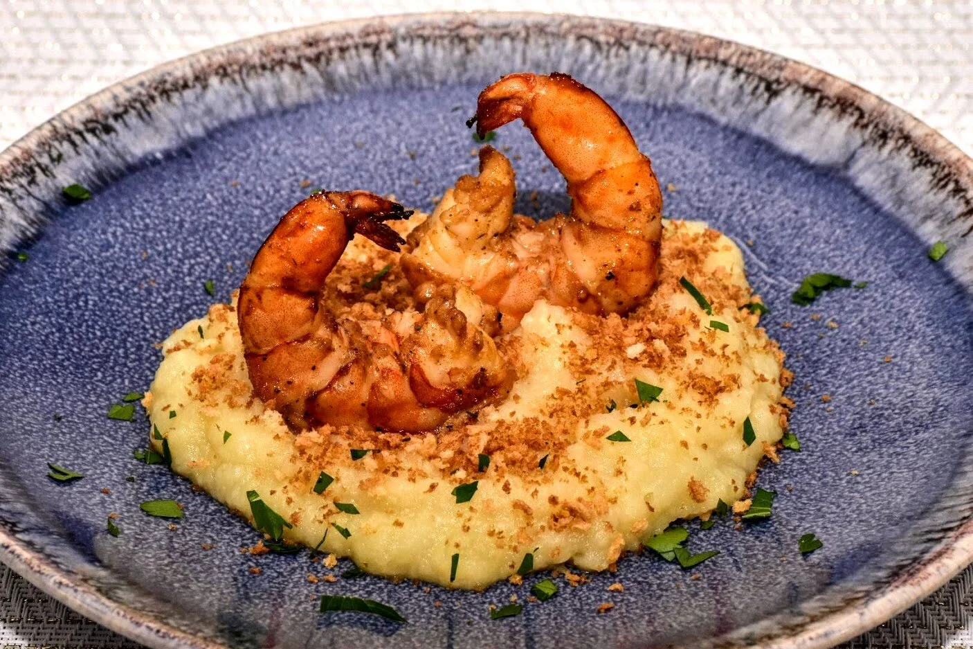 Spicy Shrimp with Anise Flavored Parsnip Puree